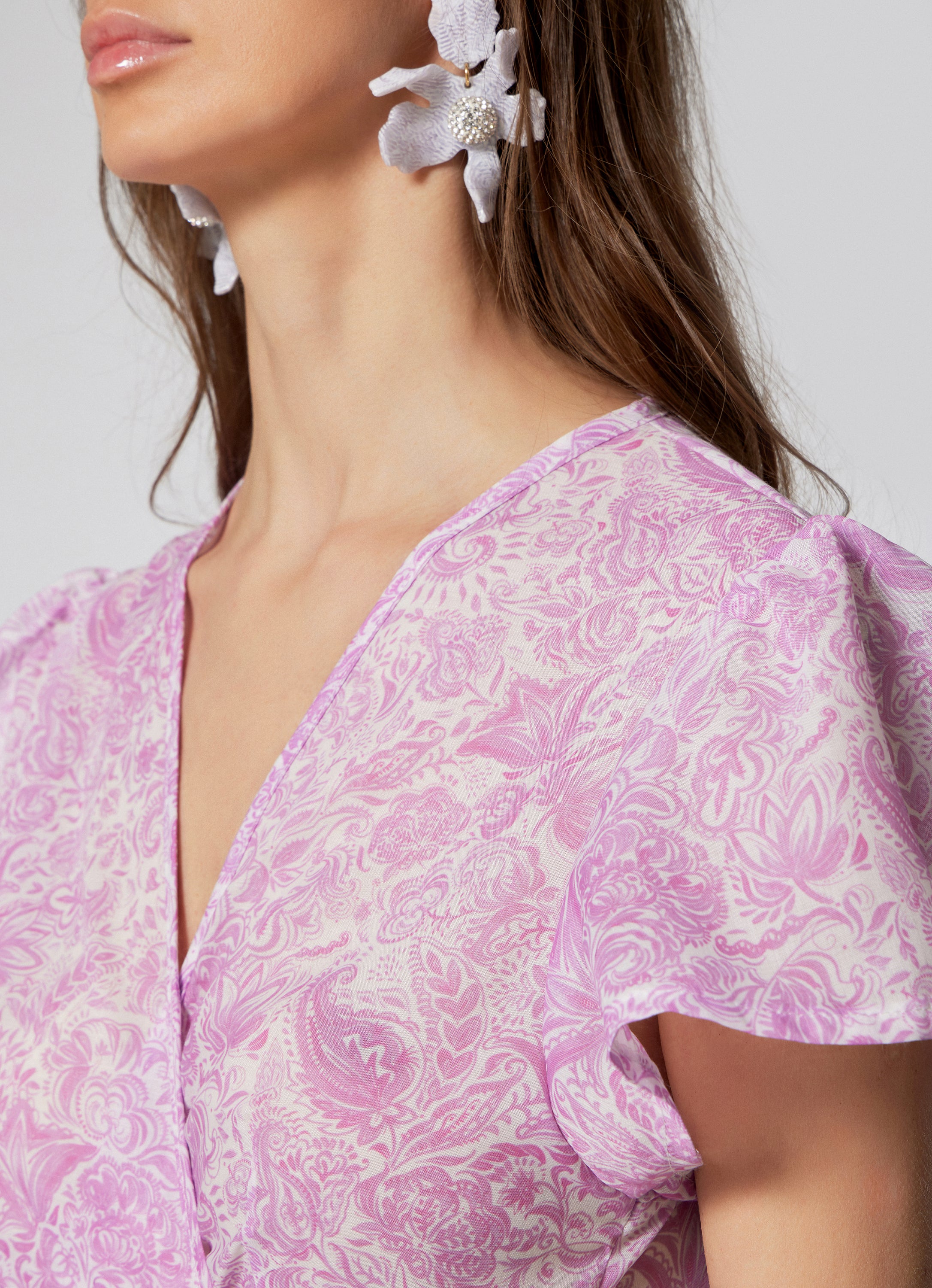 WOMEN'S WRAP DRESS PAISLEY LILLAC