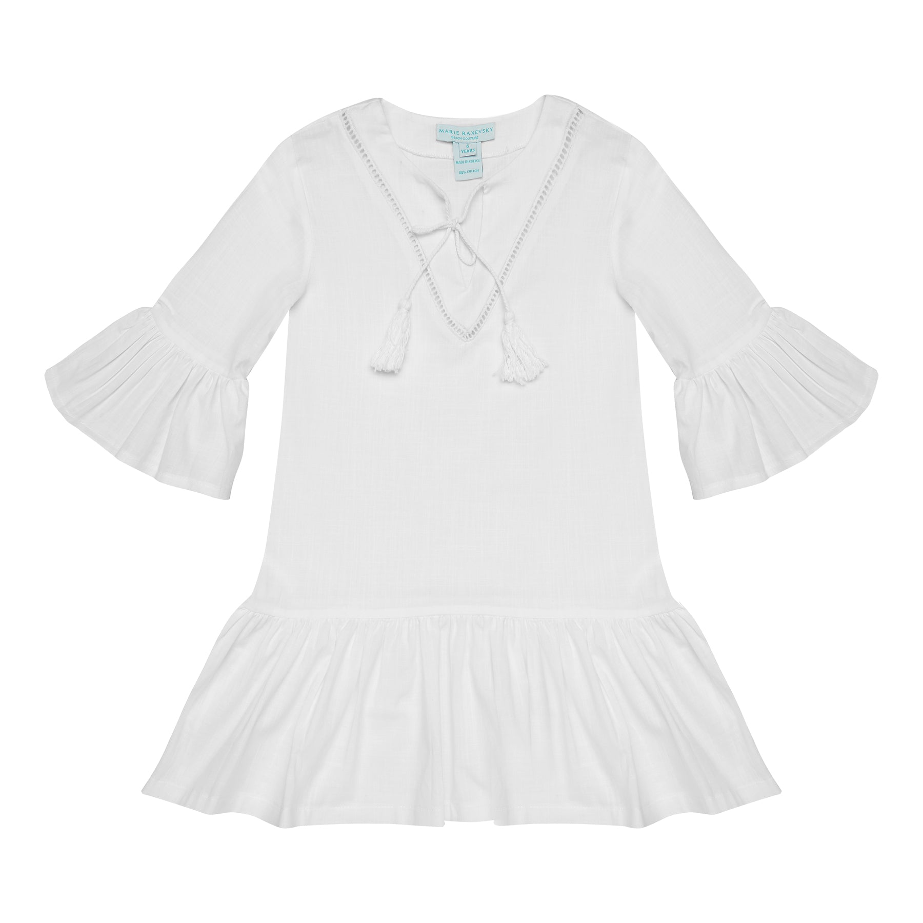 GIRL'S KAFTAN DRESS WHITE