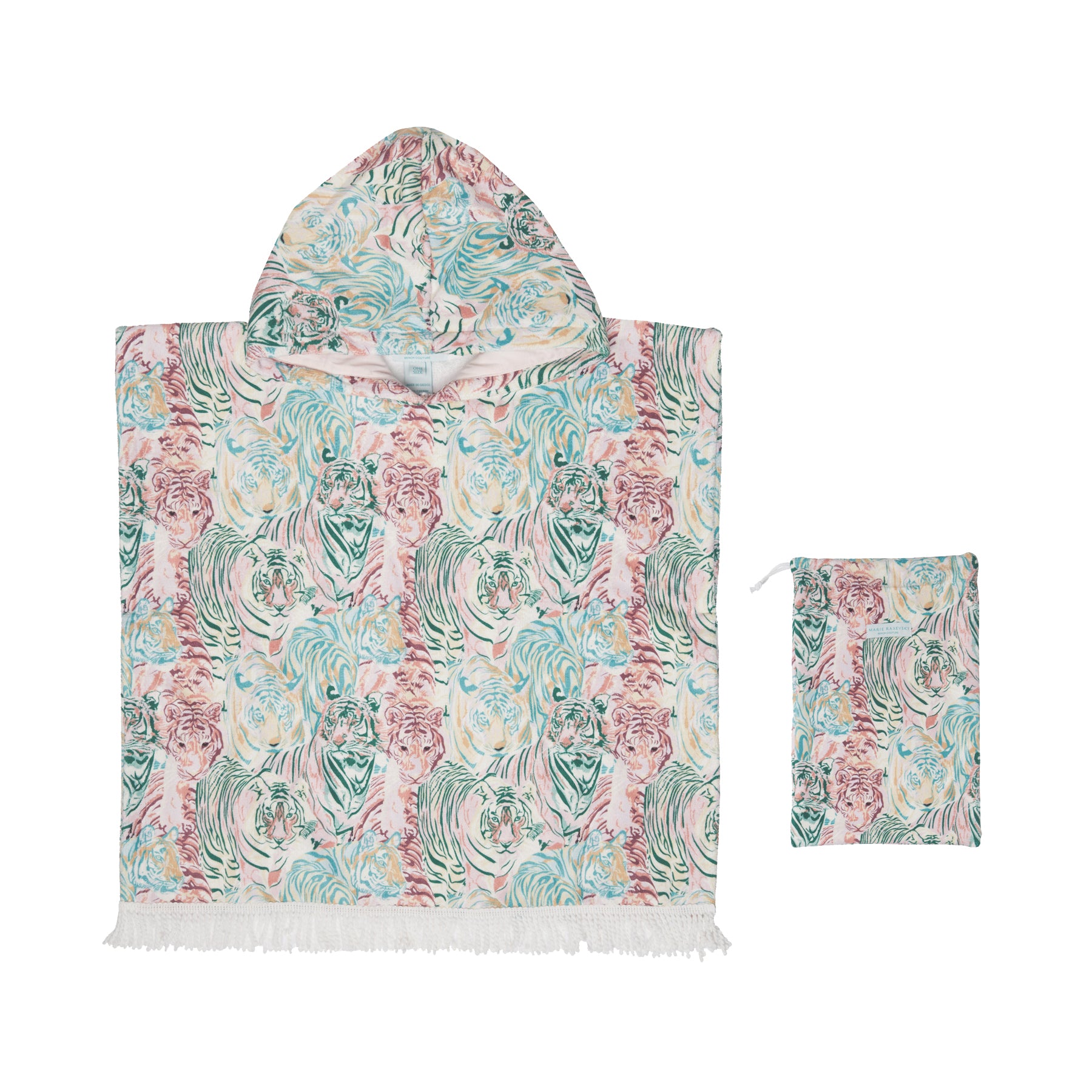 GIRL'S HOODED TERRY PONCHO ANIMALS – Marie Raxevsky | Beach Couture GIRL'S HOODED TERRY PONCHO ANIMALS – Marie Raxevsky | Beach Couture