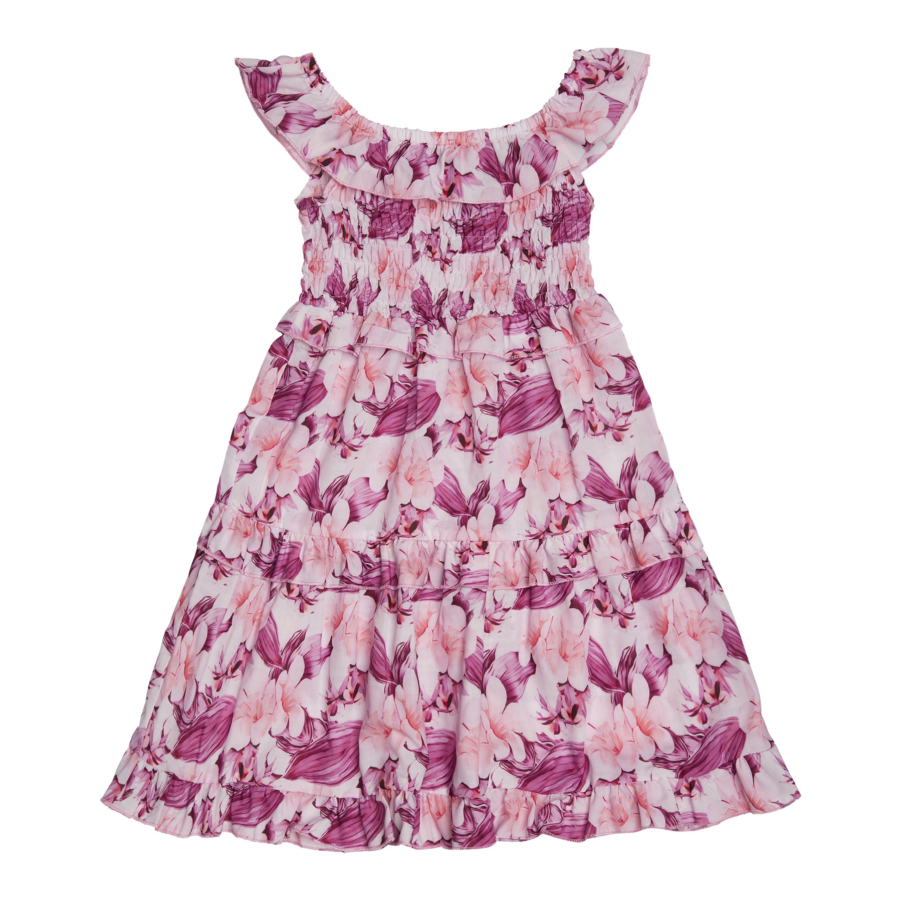 GIRL'S SHIRRED DRESS FLOWERS