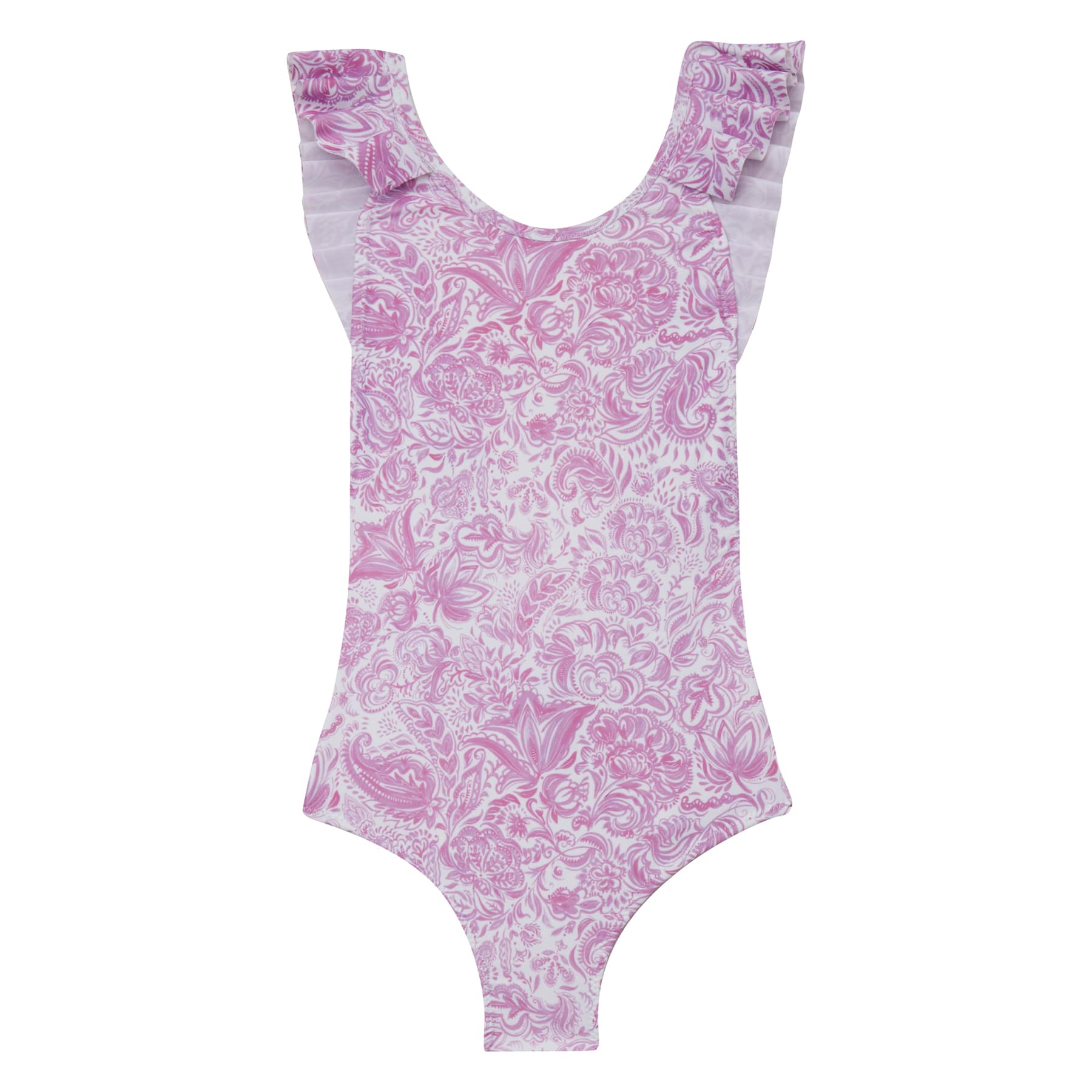 GIRL'S ONE PIECE PLEATED PAISLEY LILAC