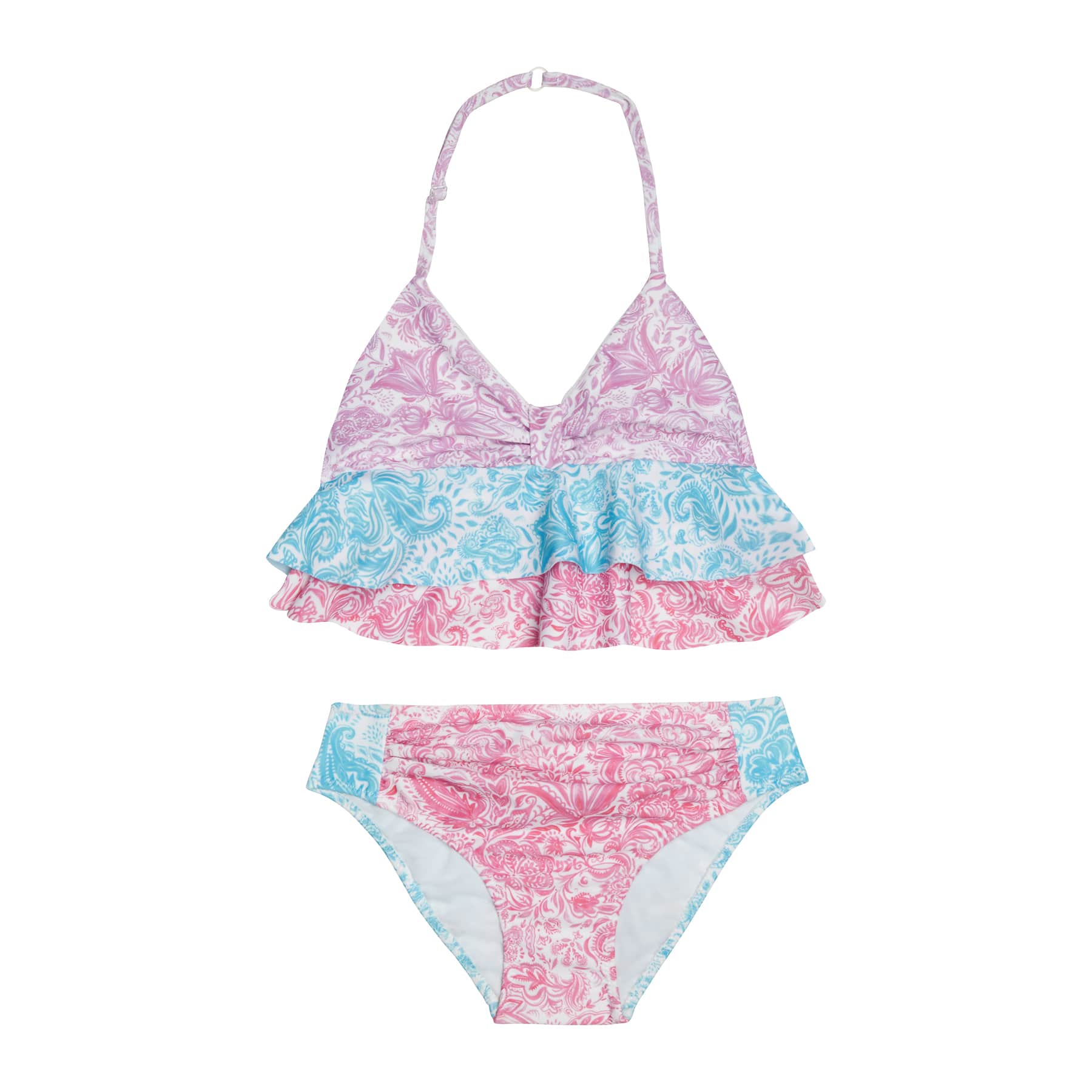 GIRL'S RUFFLED BIKINI SET PAISLEY MIX