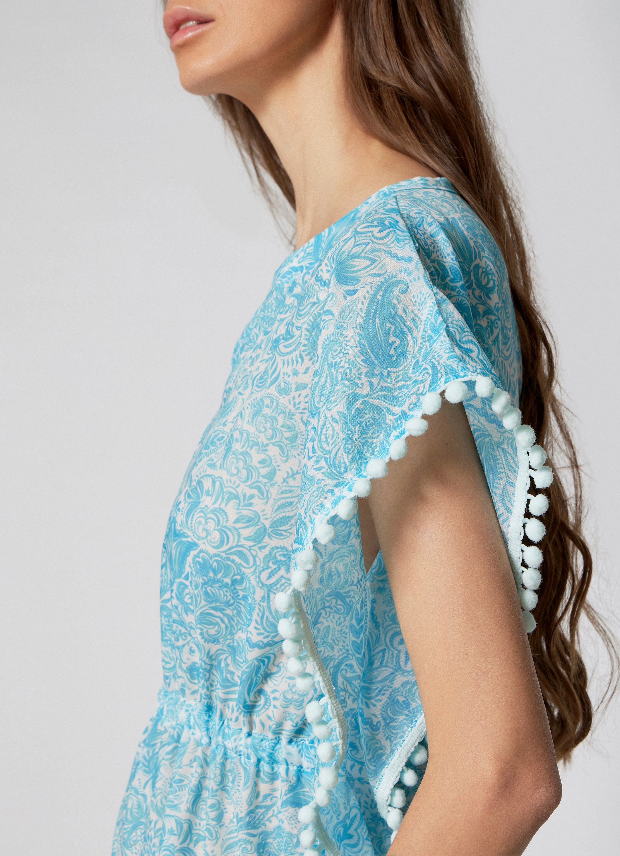 WOMEN'S KAFTAN PAISLEY TURQUOISE