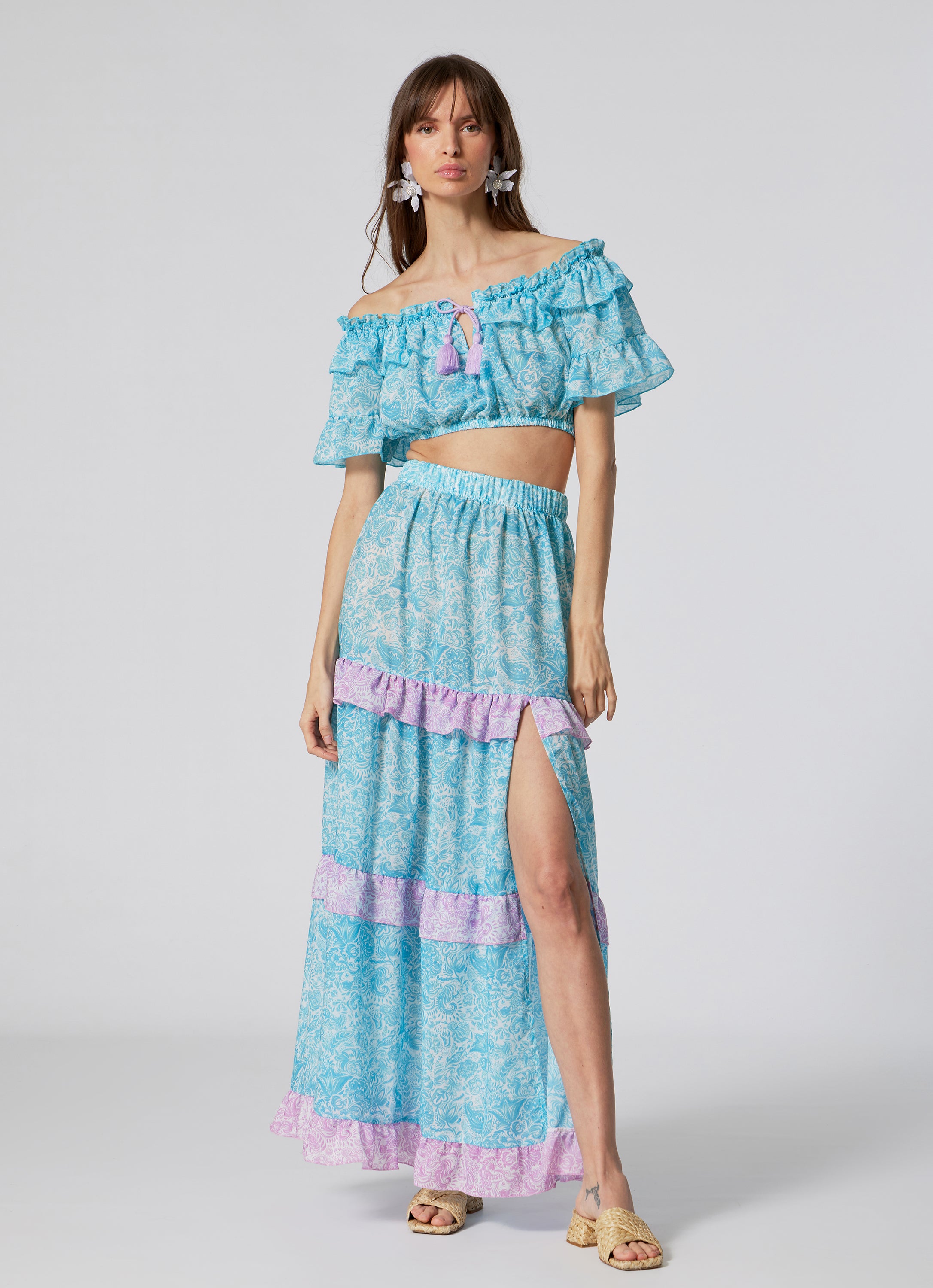WOMEN'S LONG SKIRT MIX PAISLEY