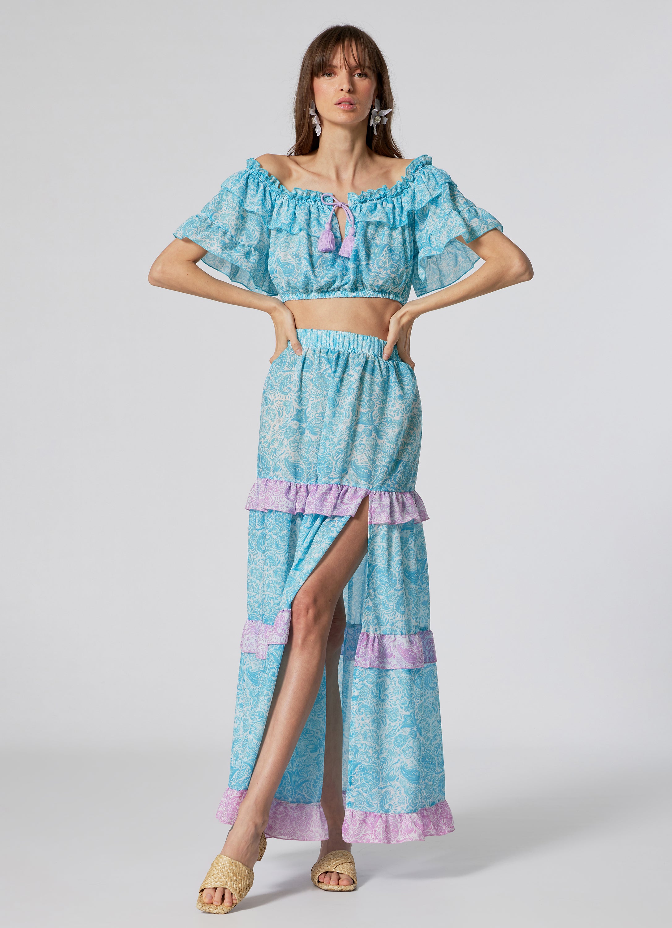 WOMEN'S LONG SKIRT MIX PAISLEY