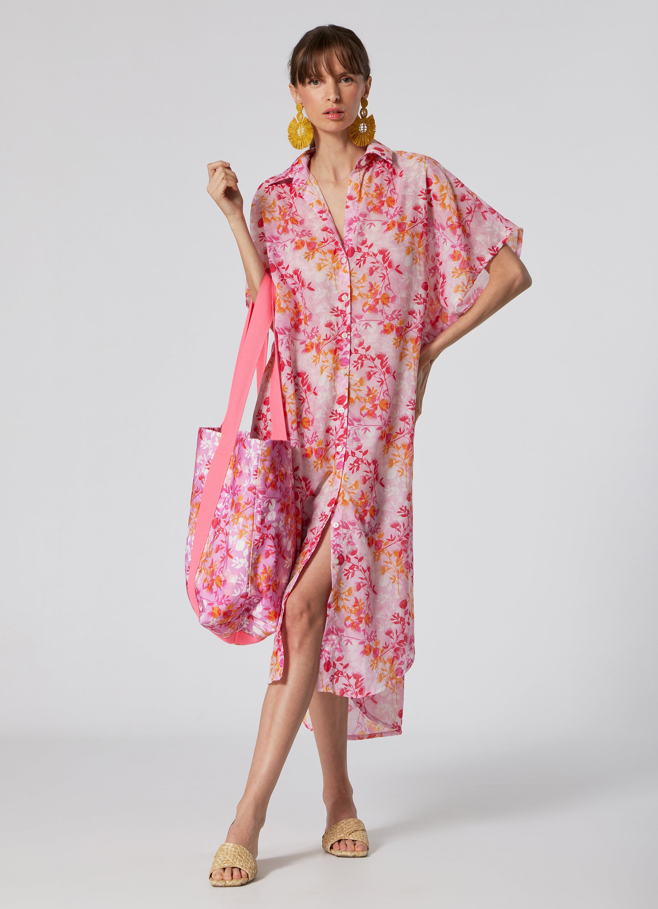 WOMEN’S LONGSHIRT DRESS BOTANICAL LILLAC