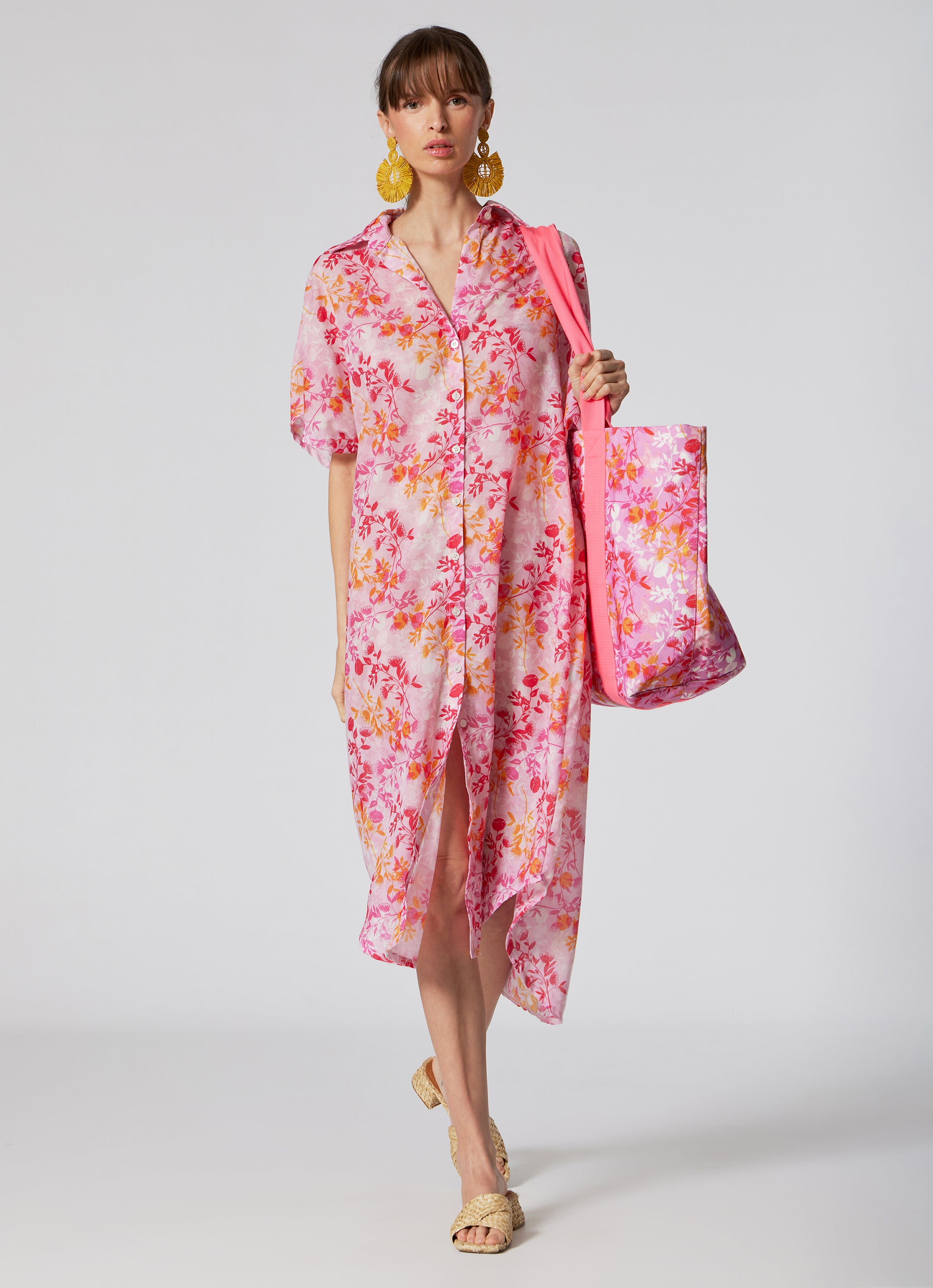 WOMEN’S LONGSHIRT DRESS BOTANICAL LILLAC