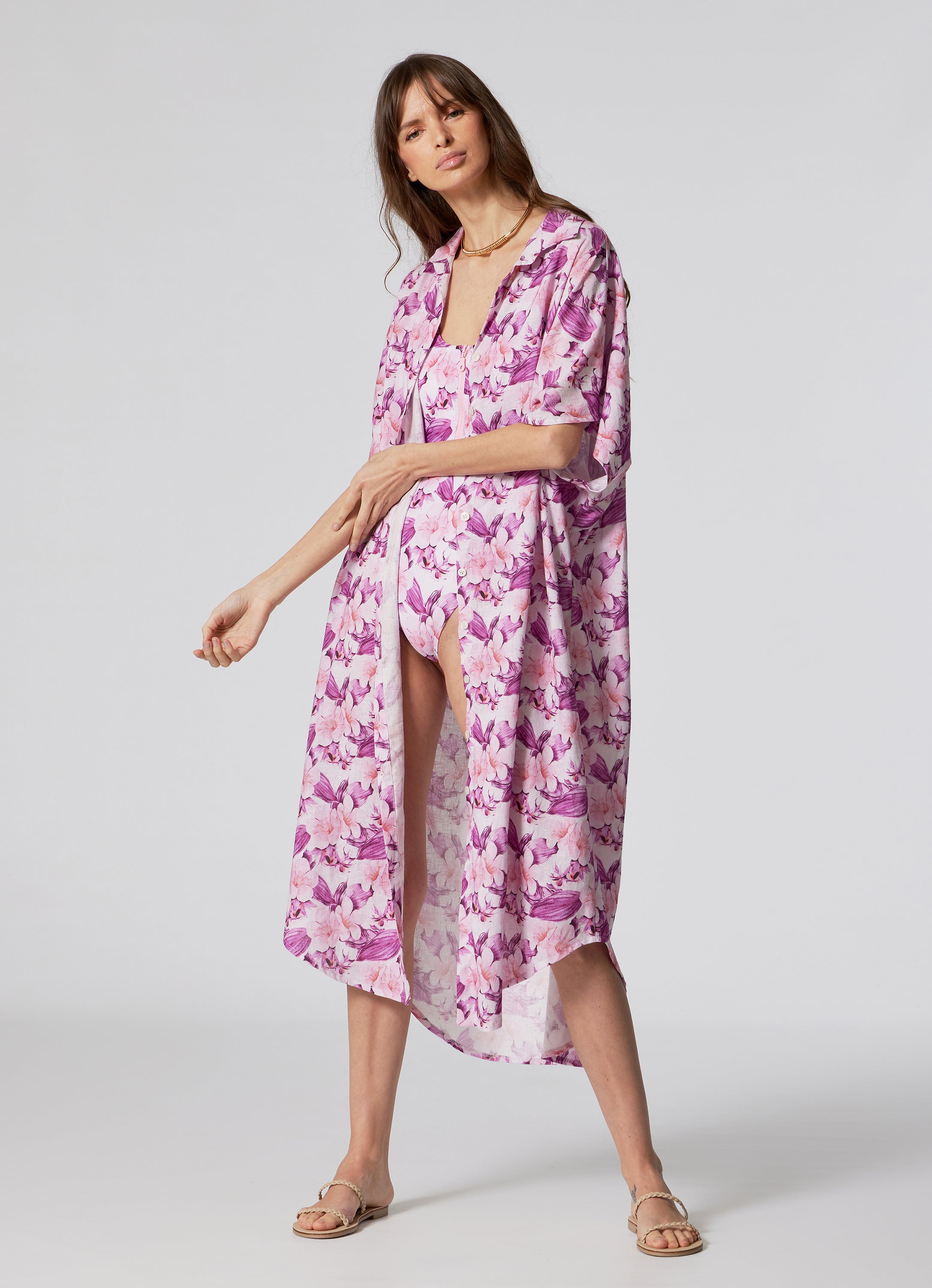 WOMEN’S LONGSHIRT DRESS FLOWERS