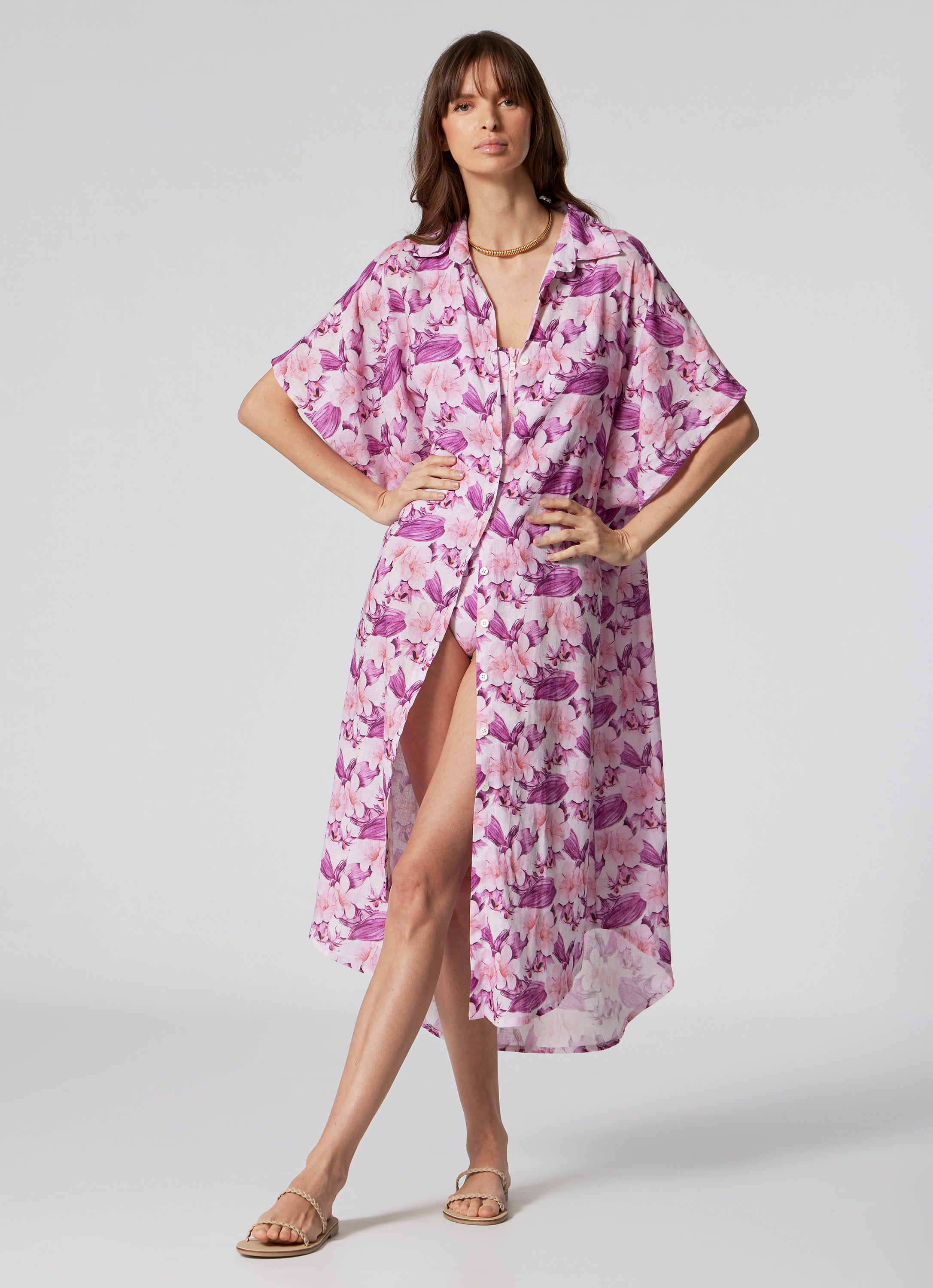WOMEN’S LONGSHIRT DRESS FLOWERS