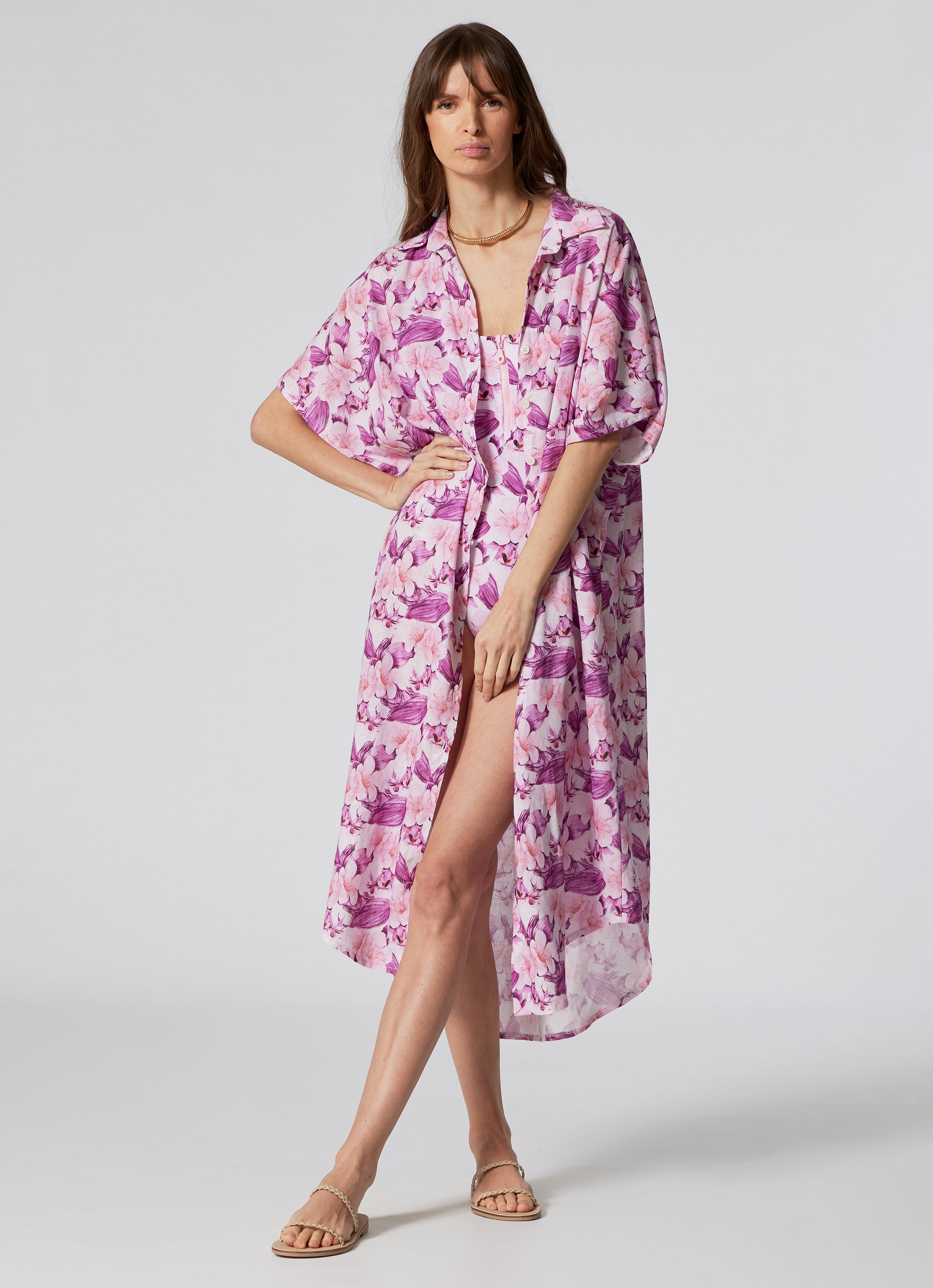 WOMEN’S LONGSHIRT DRESS FLOWERS