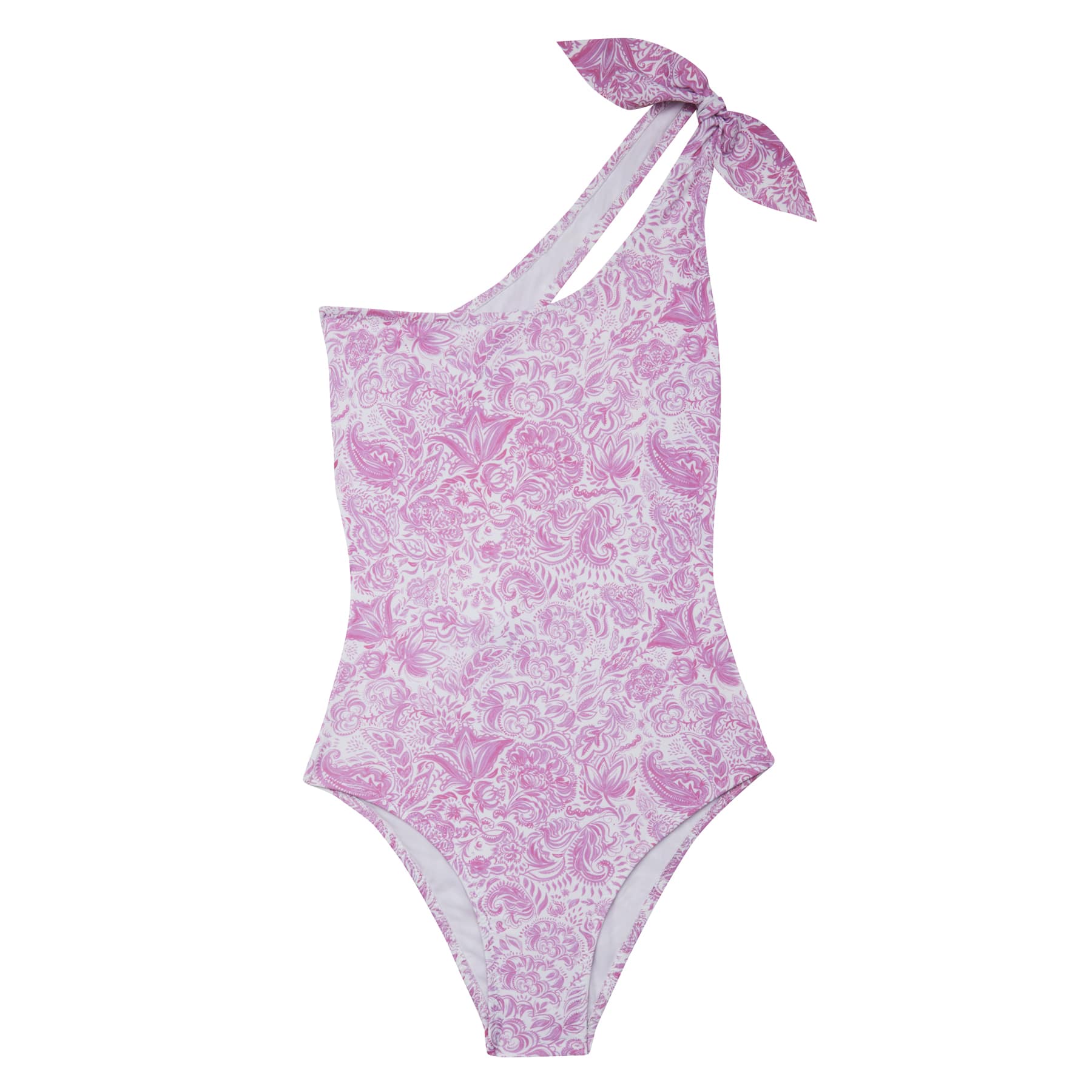 WOMEN'S ONE PIECE ONE SHOULDER PAISLEY LILAC