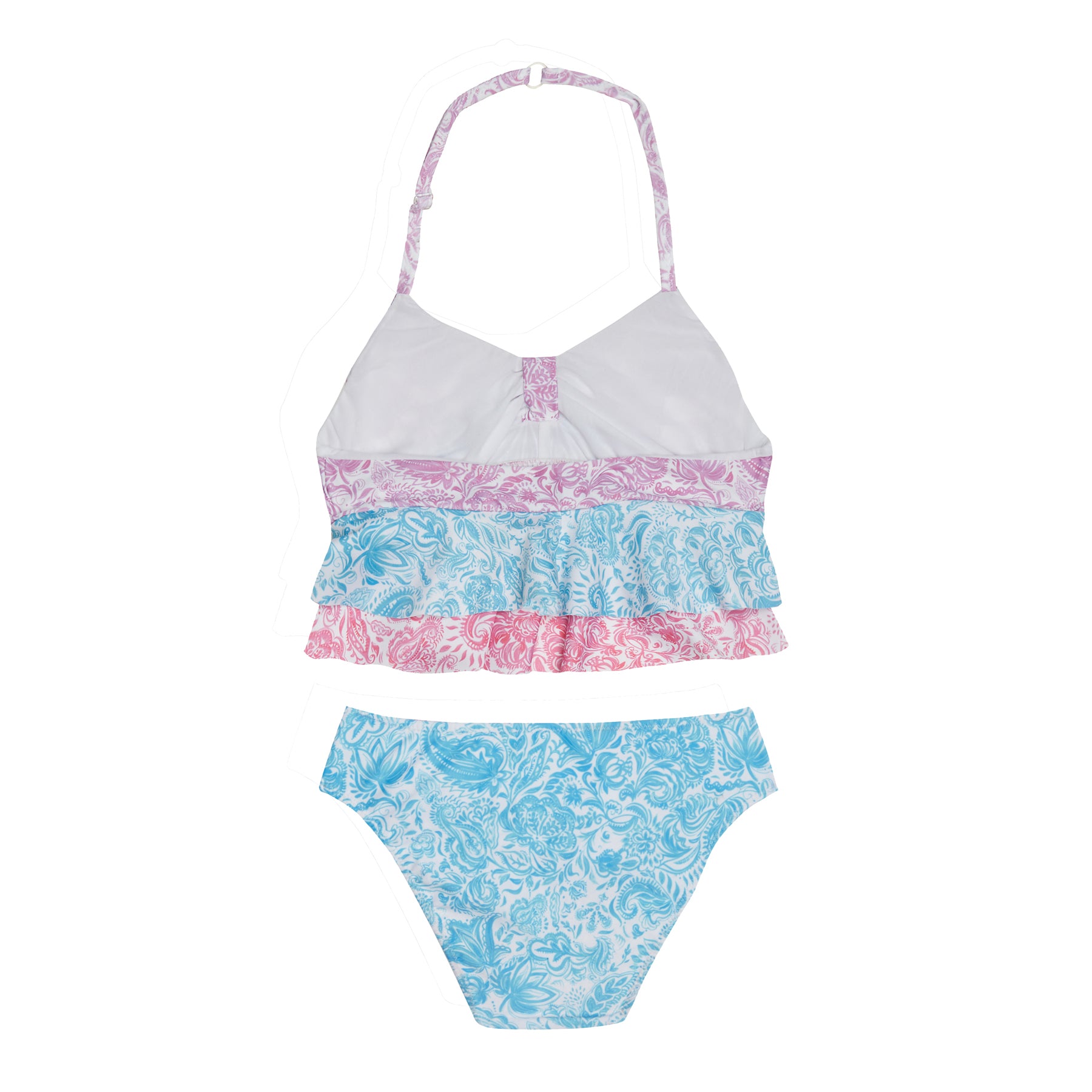 GIRL'S RUFFLED BIKINI SET PAISLEY MIX