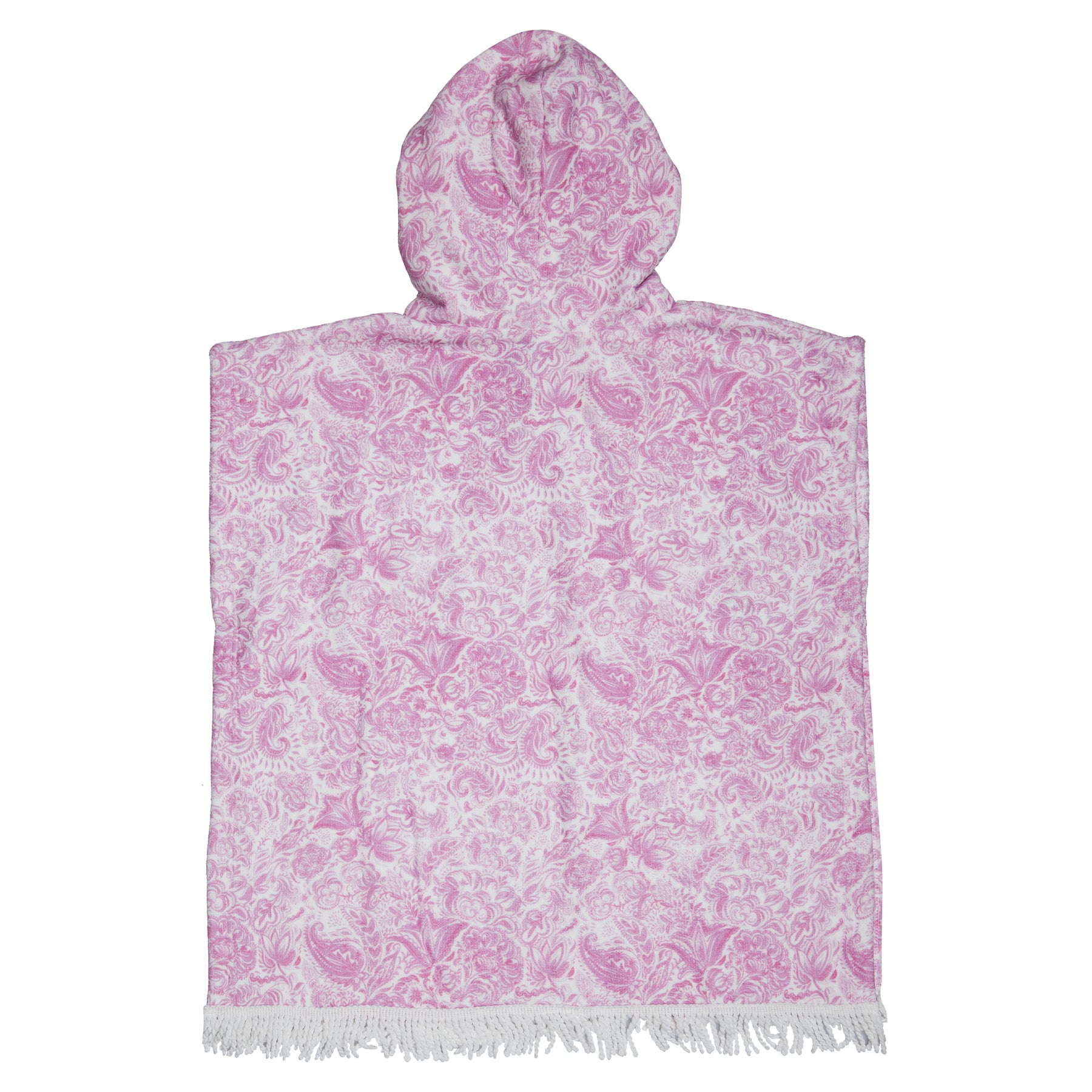 HOODED TERRY PONCHO PAISLEY LILAC