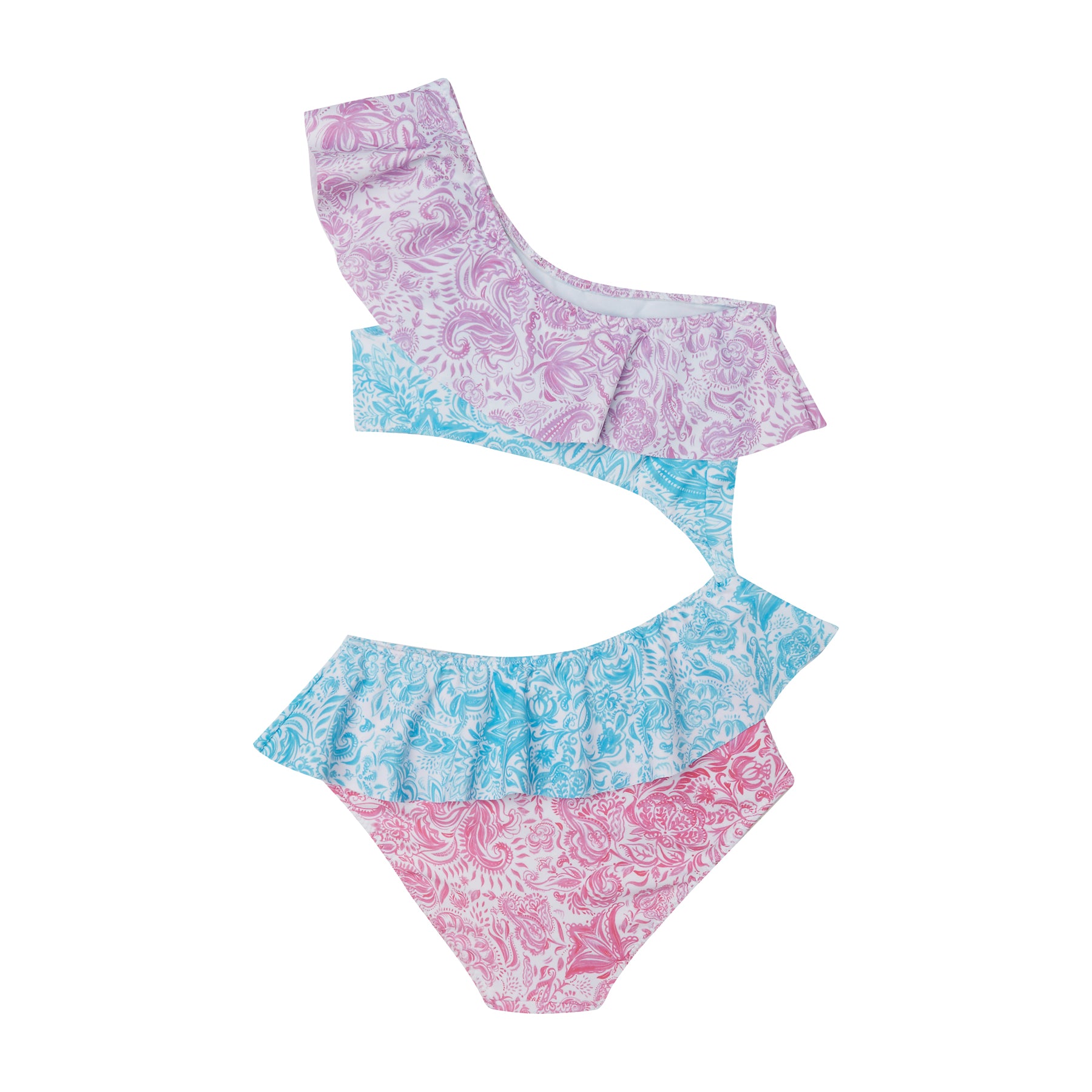 GIRL'S ONE PIECE CUT OUT PAISLEY MIX