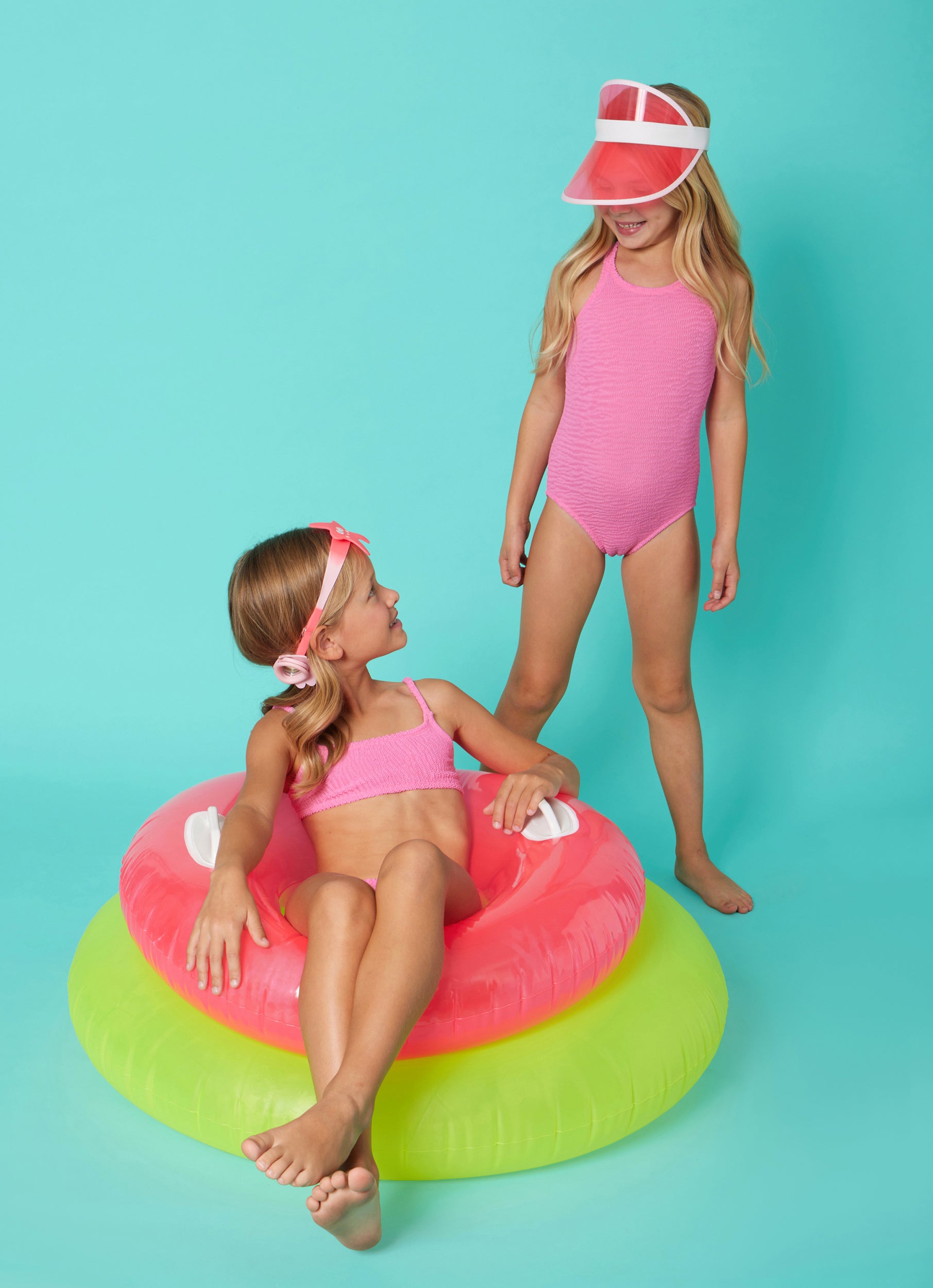 GIRL'S ONE PIECE CRINKLE PINK