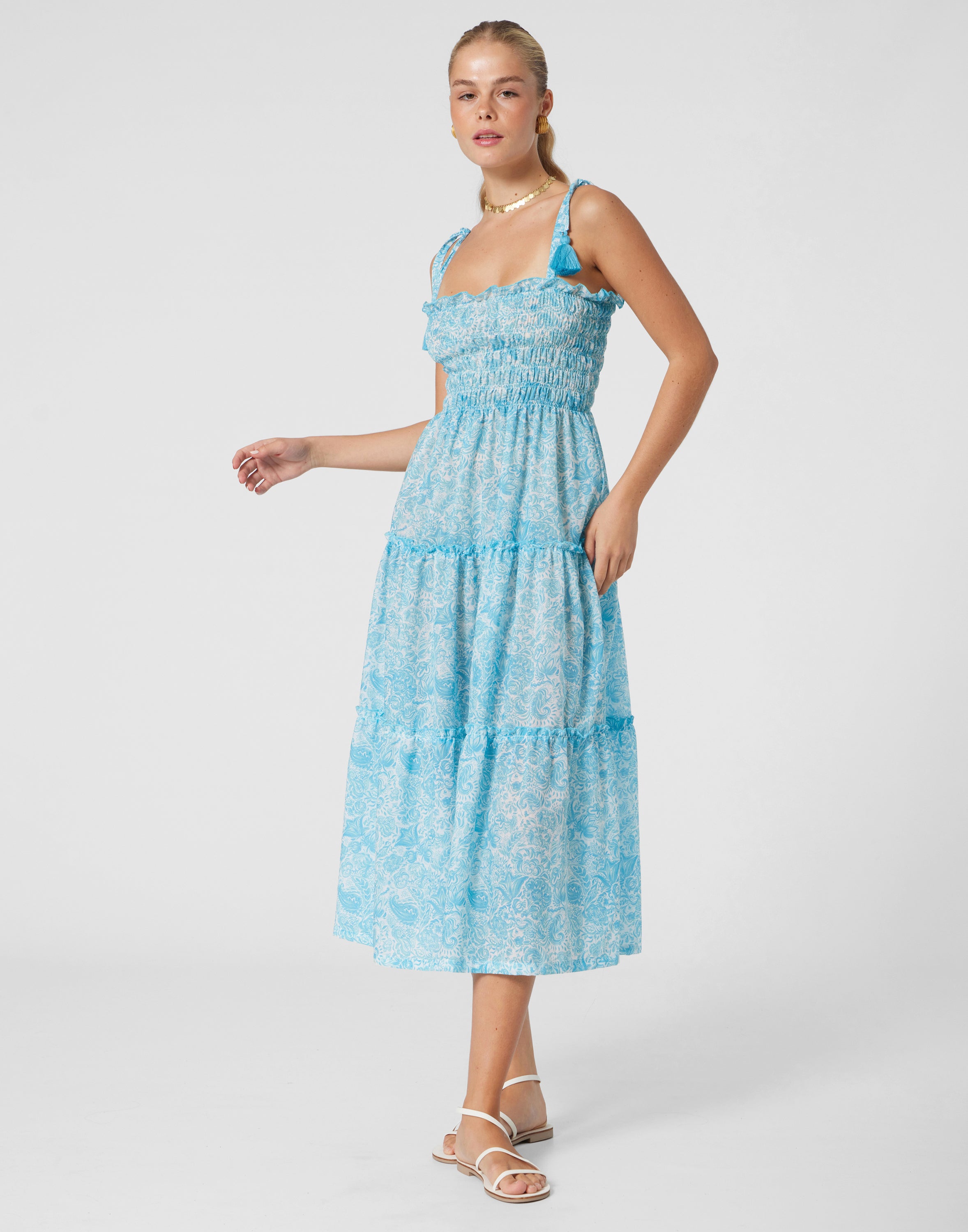 WOMEN'S DRESS PAISLEY TURQUOISE