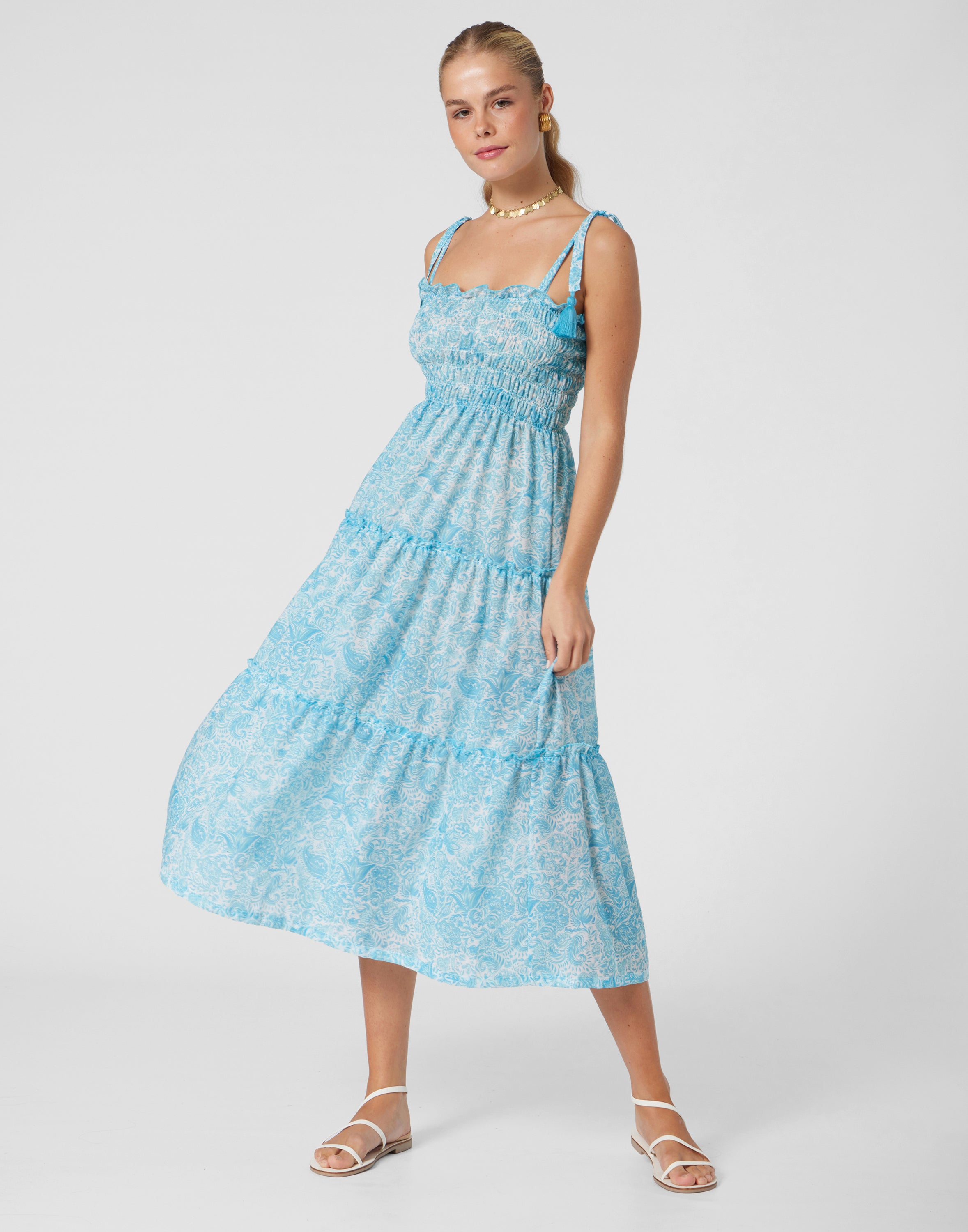 WOMEN'S DRESS PAISLEY TURQUOISE