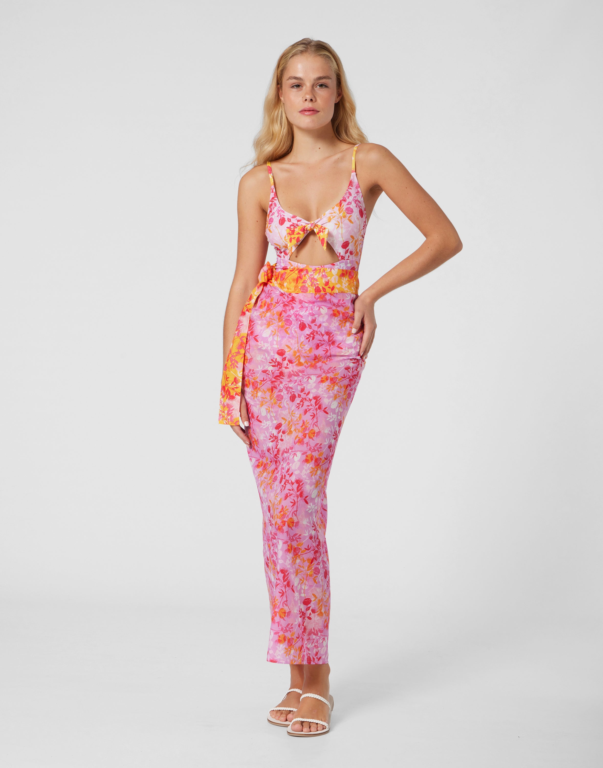 WOMEN'S ONE PIECE SPAGHETTI MIX BOTANICAL