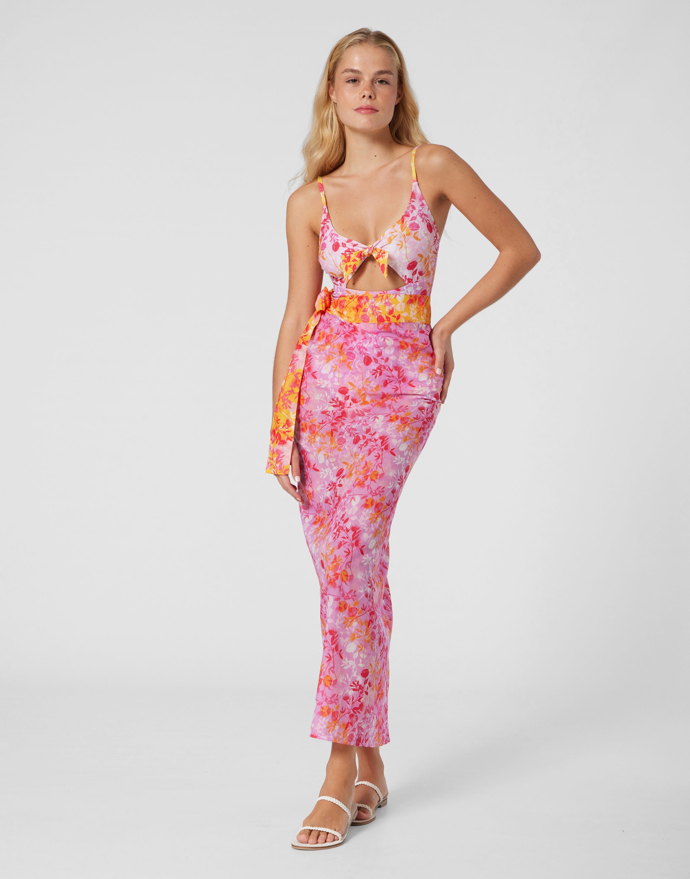 WOMEN'S ONE PIECE SPAGHETTI MIX BOTANICAL