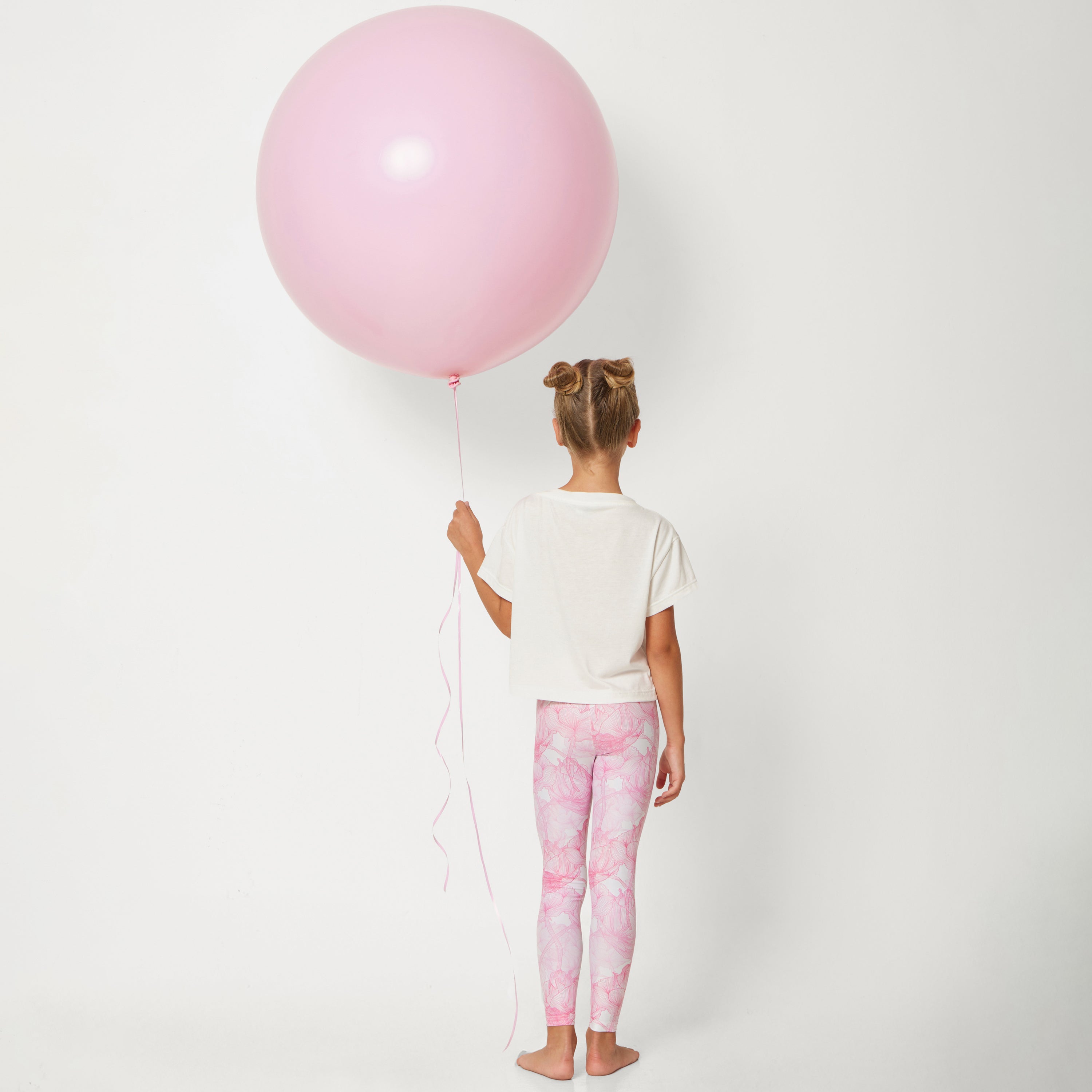 GIRL'S LEGGINGS FLOWERS PINK