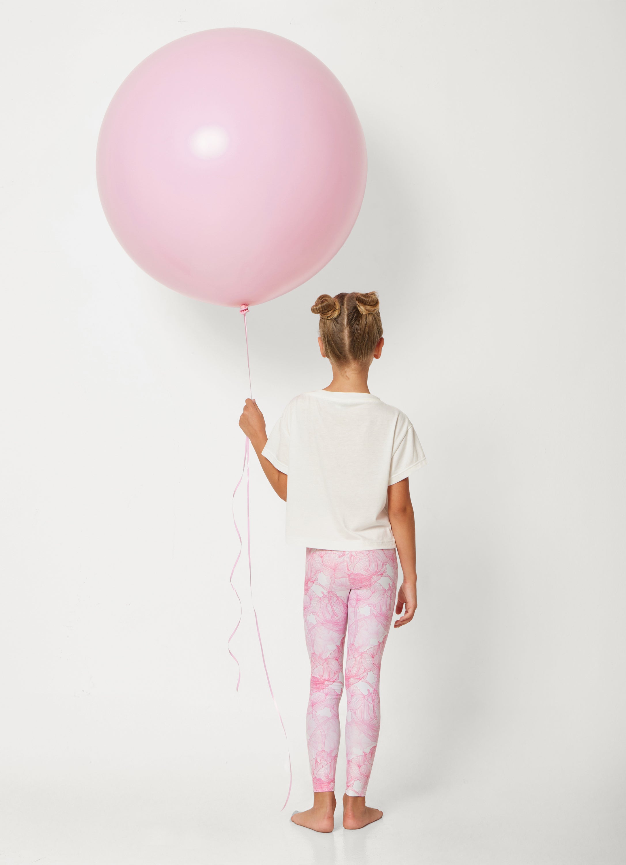 GIRL'S LEGGINGS FLOWERS PINK
