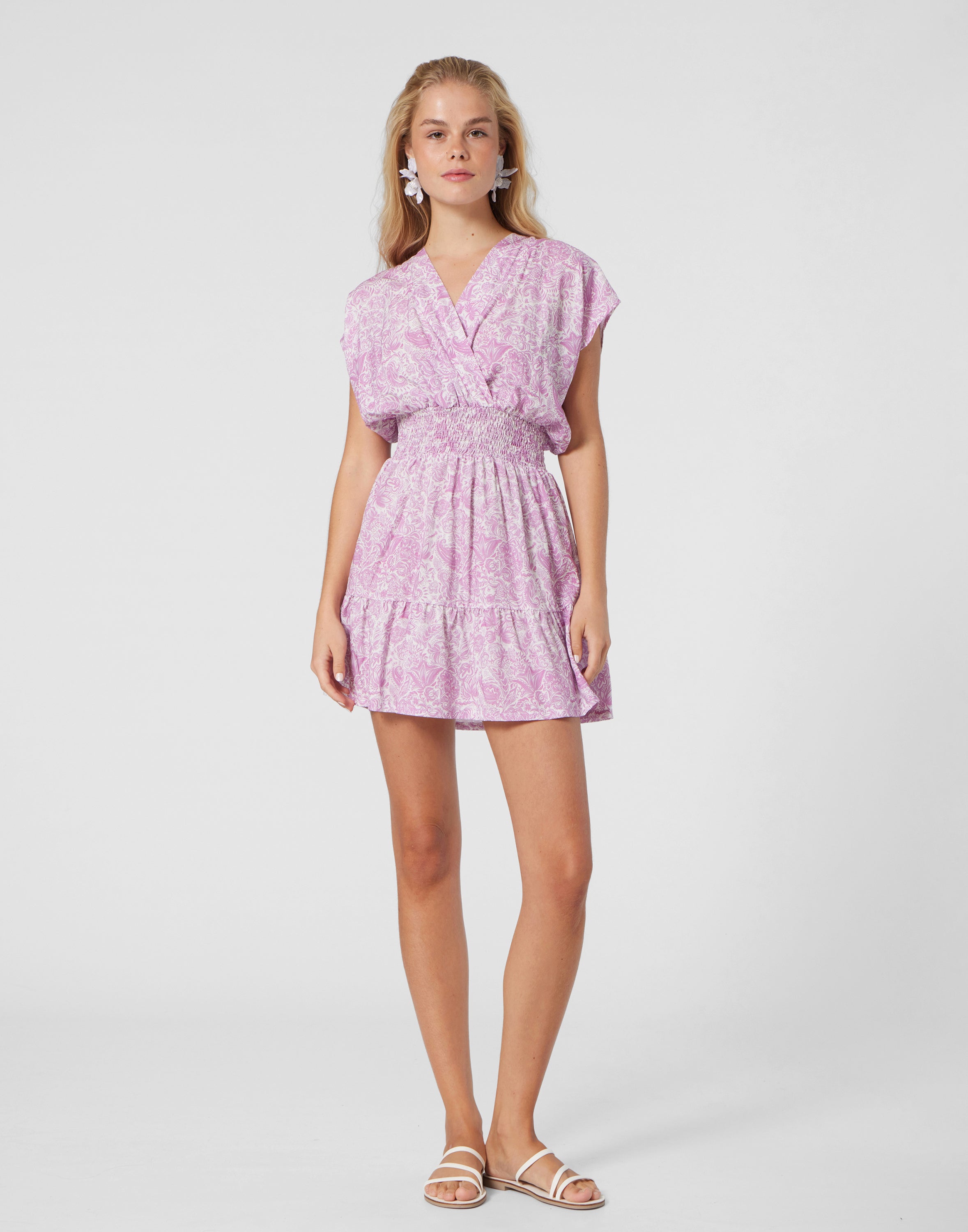 WOMEN'S  SHORT DRESS PAISLEY LILLAC