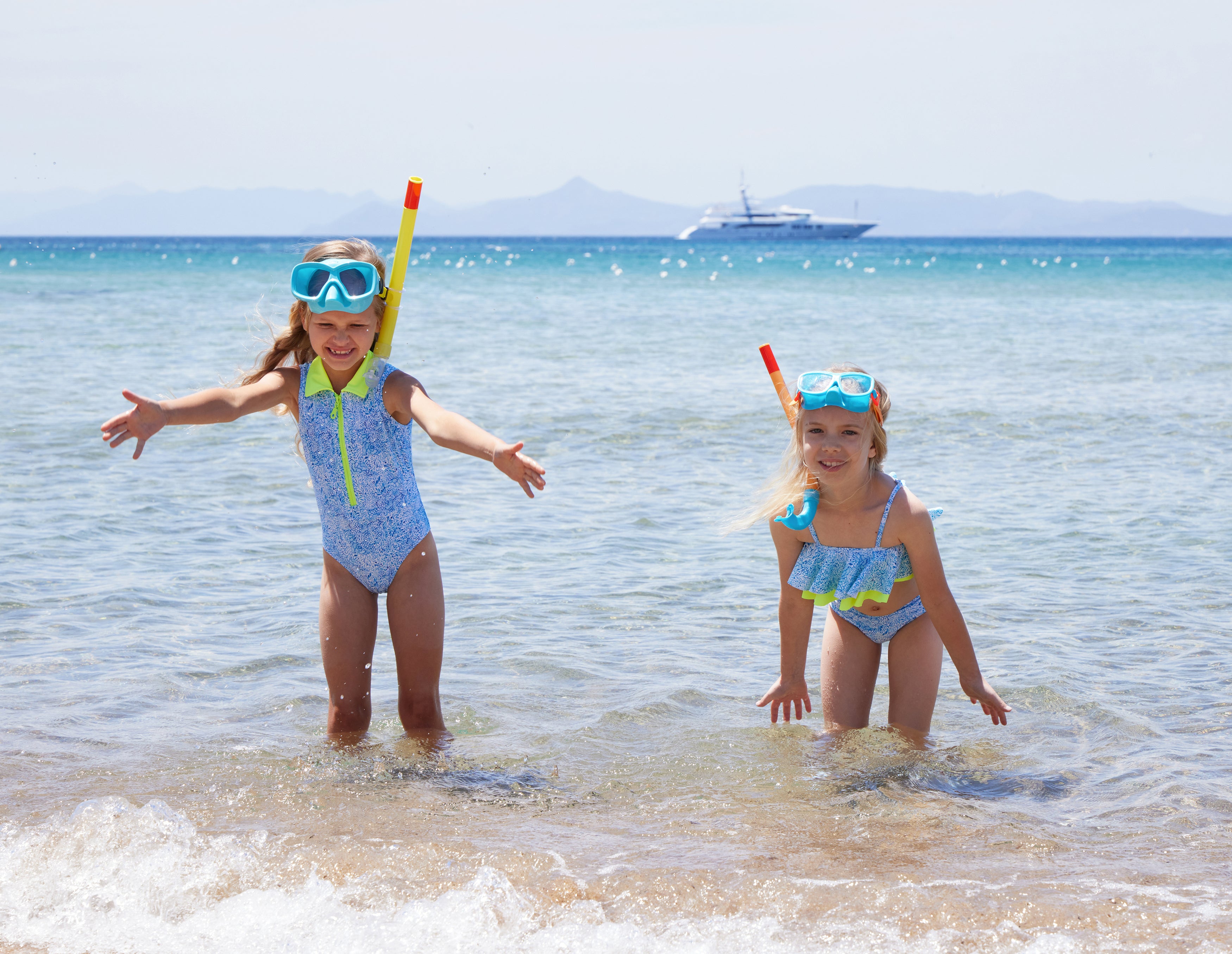 GIRL'S DOUBLE RUFFLED BIKINI IRIS