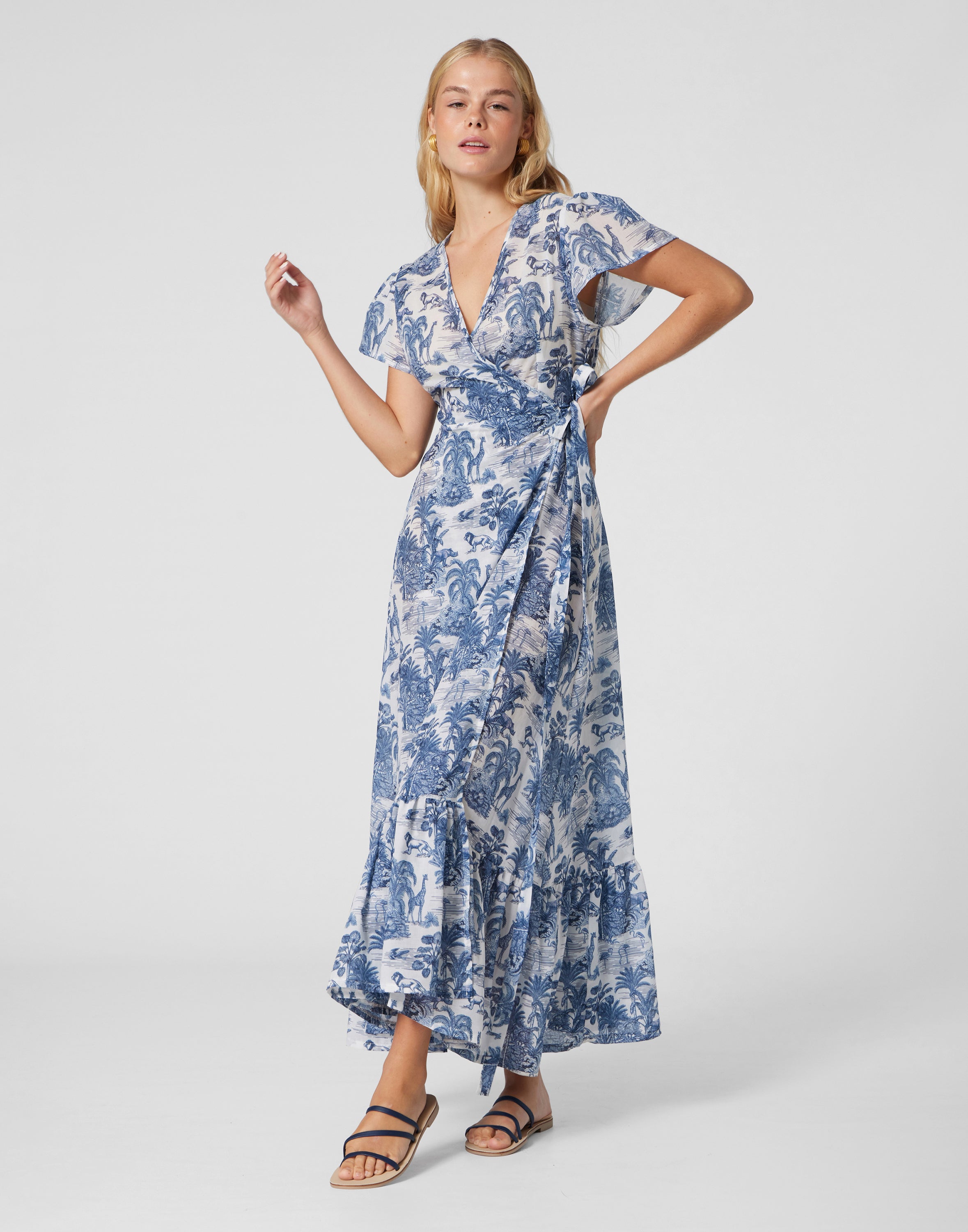 WOMEN'S WRAP DRESS JUNGLE