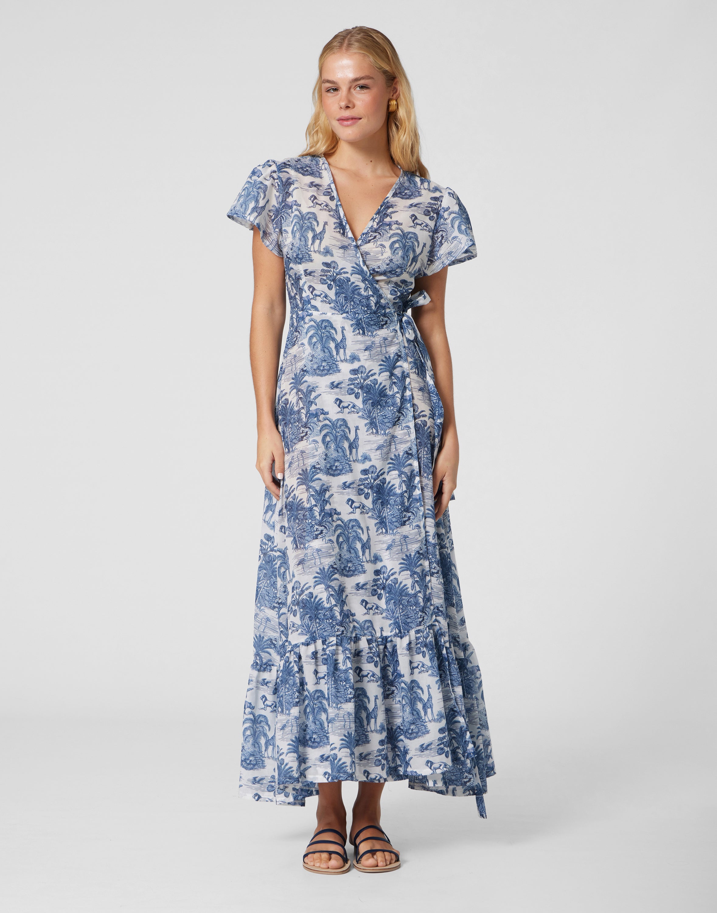WOMEN'S WRAP DRESS JUNGLE