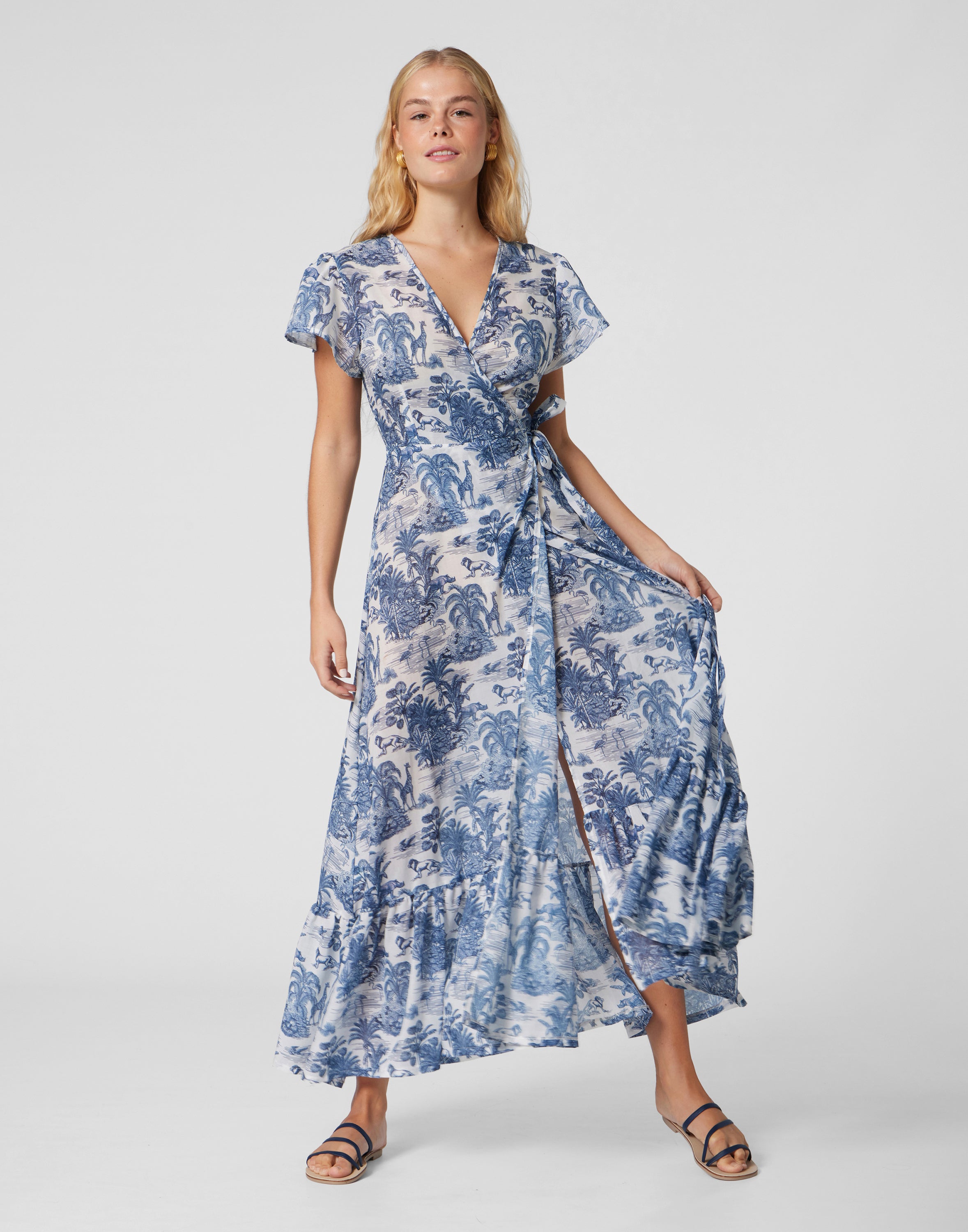 WOMEN'S WRAP DRESS JUNGLE