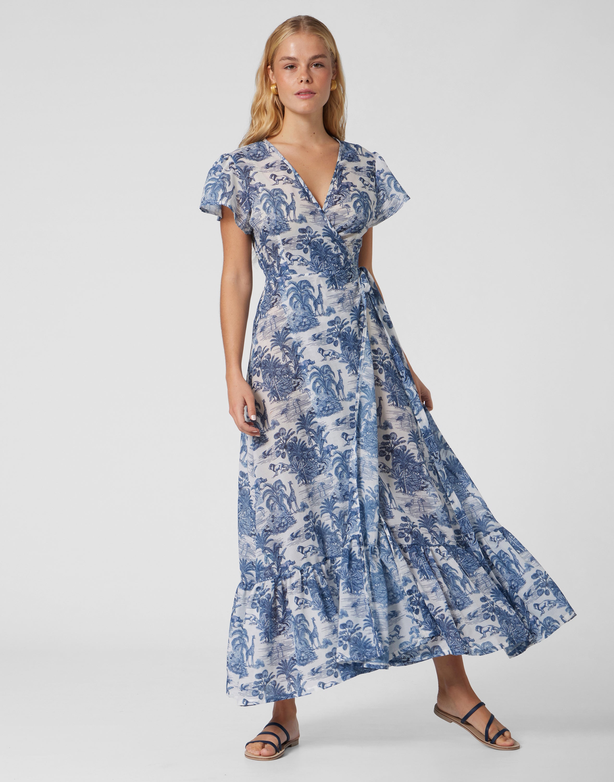 WOMEN'S WRAP DRESS JUNGLE