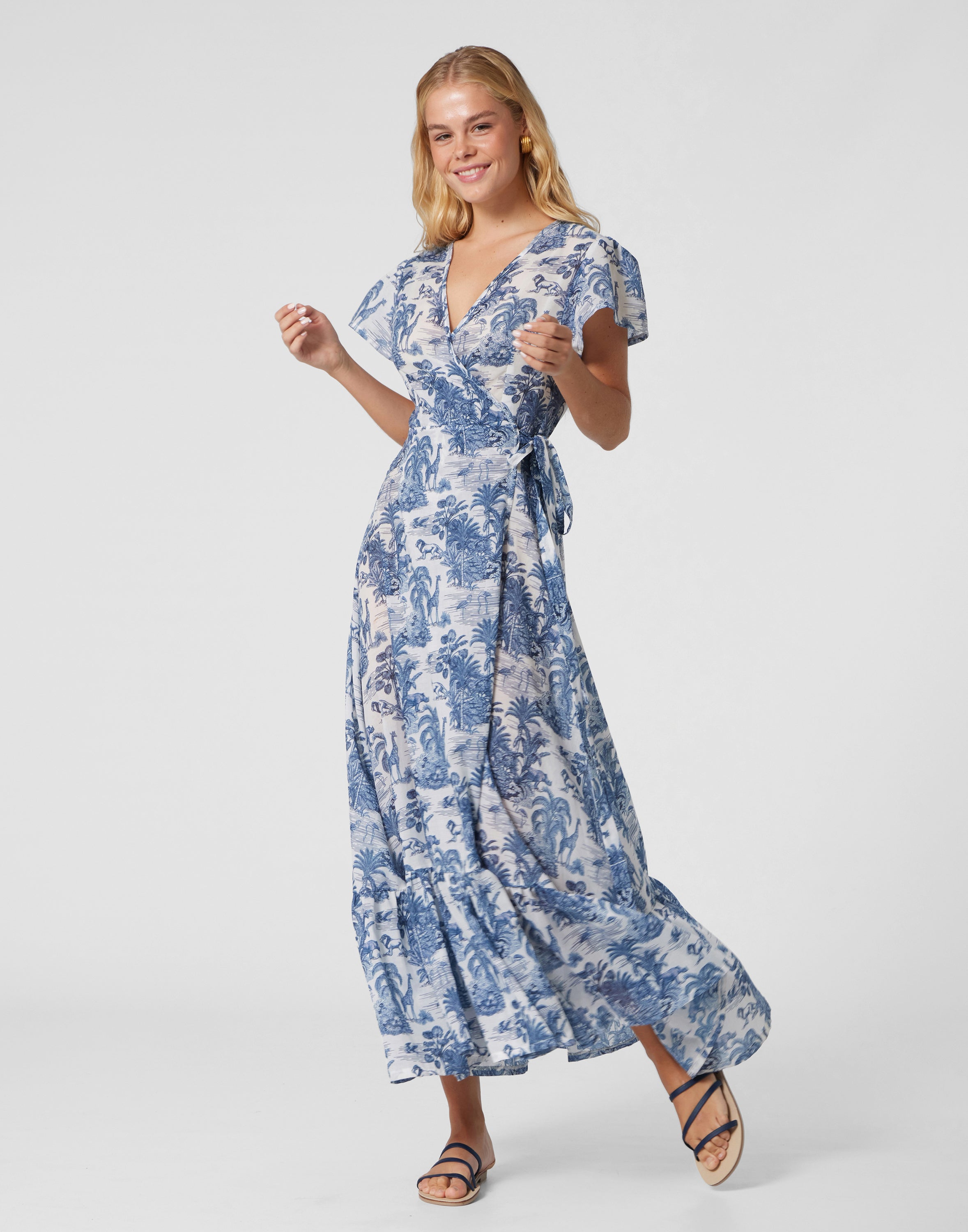 WOMEN'S WRAP DRESS JUNGLE