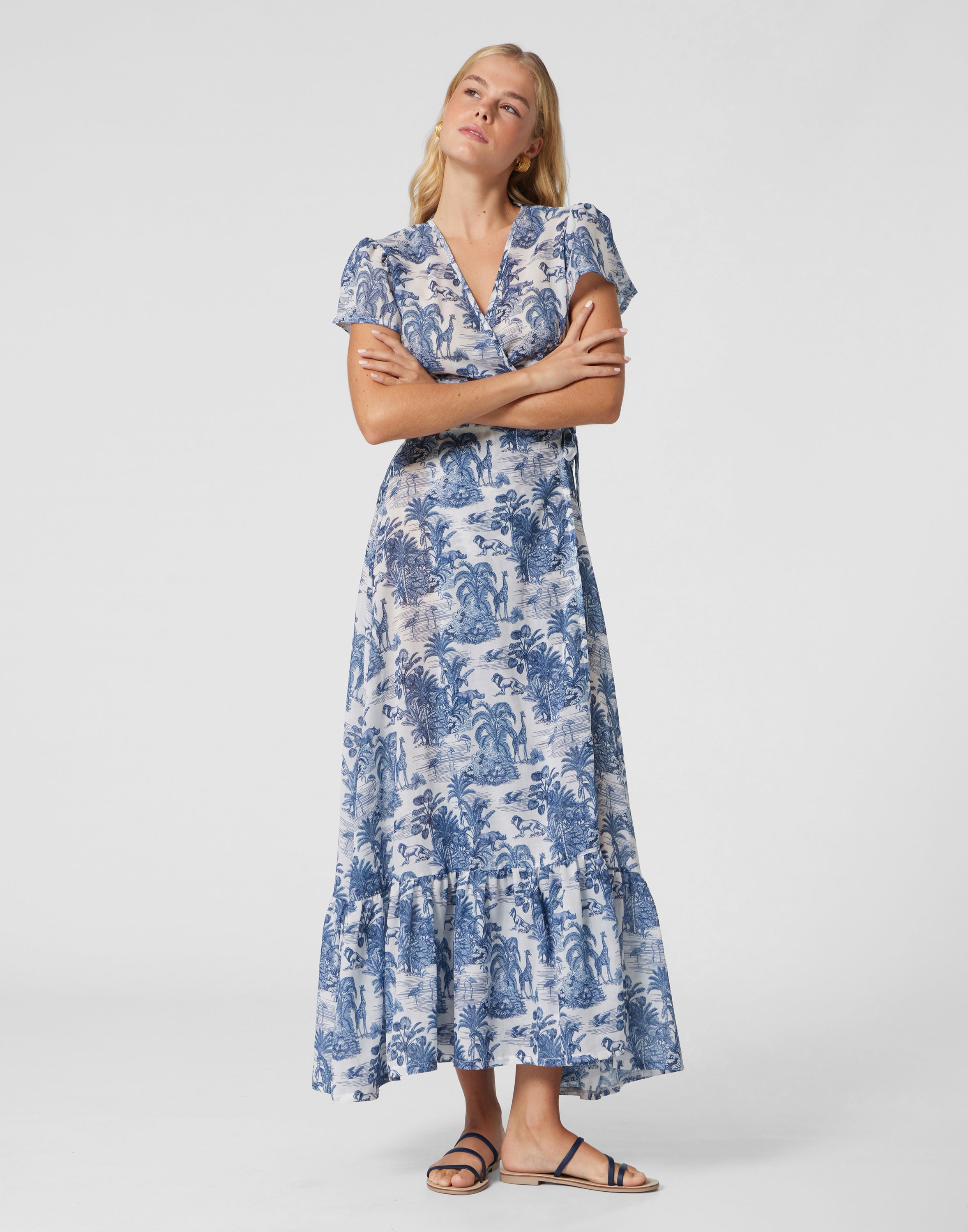 WOMEN'S WRAP DRESS JUNGLE