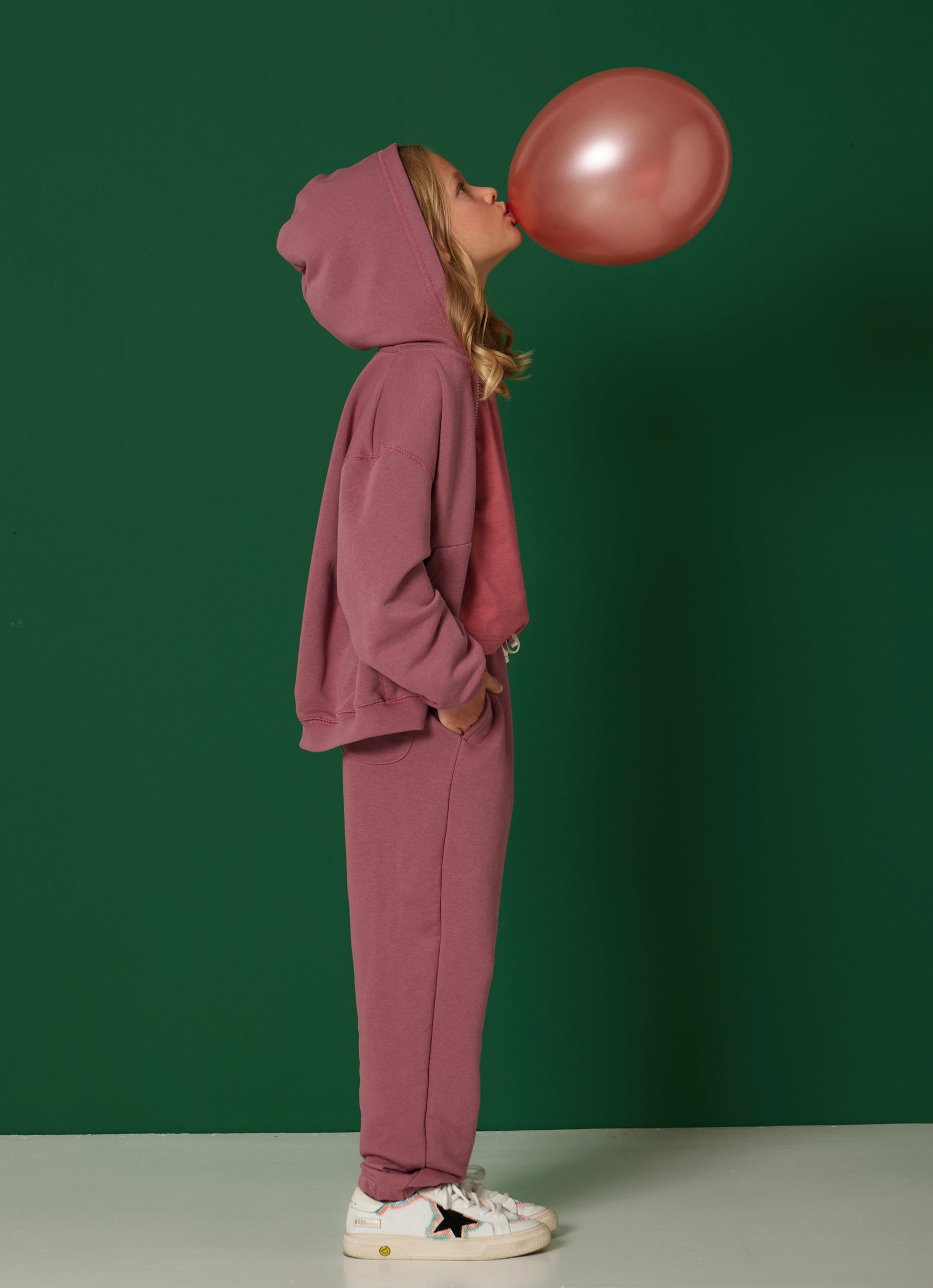 ZIP-UP HOODIE DUSTY PINK