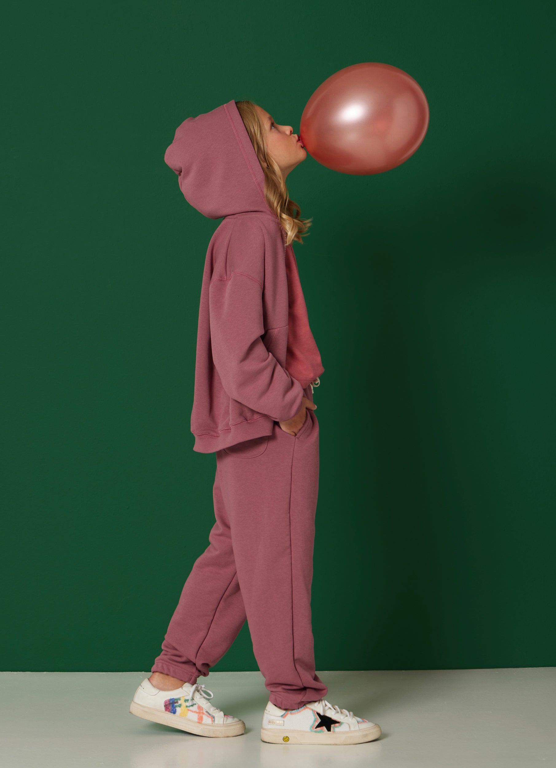 ZIP-UP HOODIE DUSTY PINK