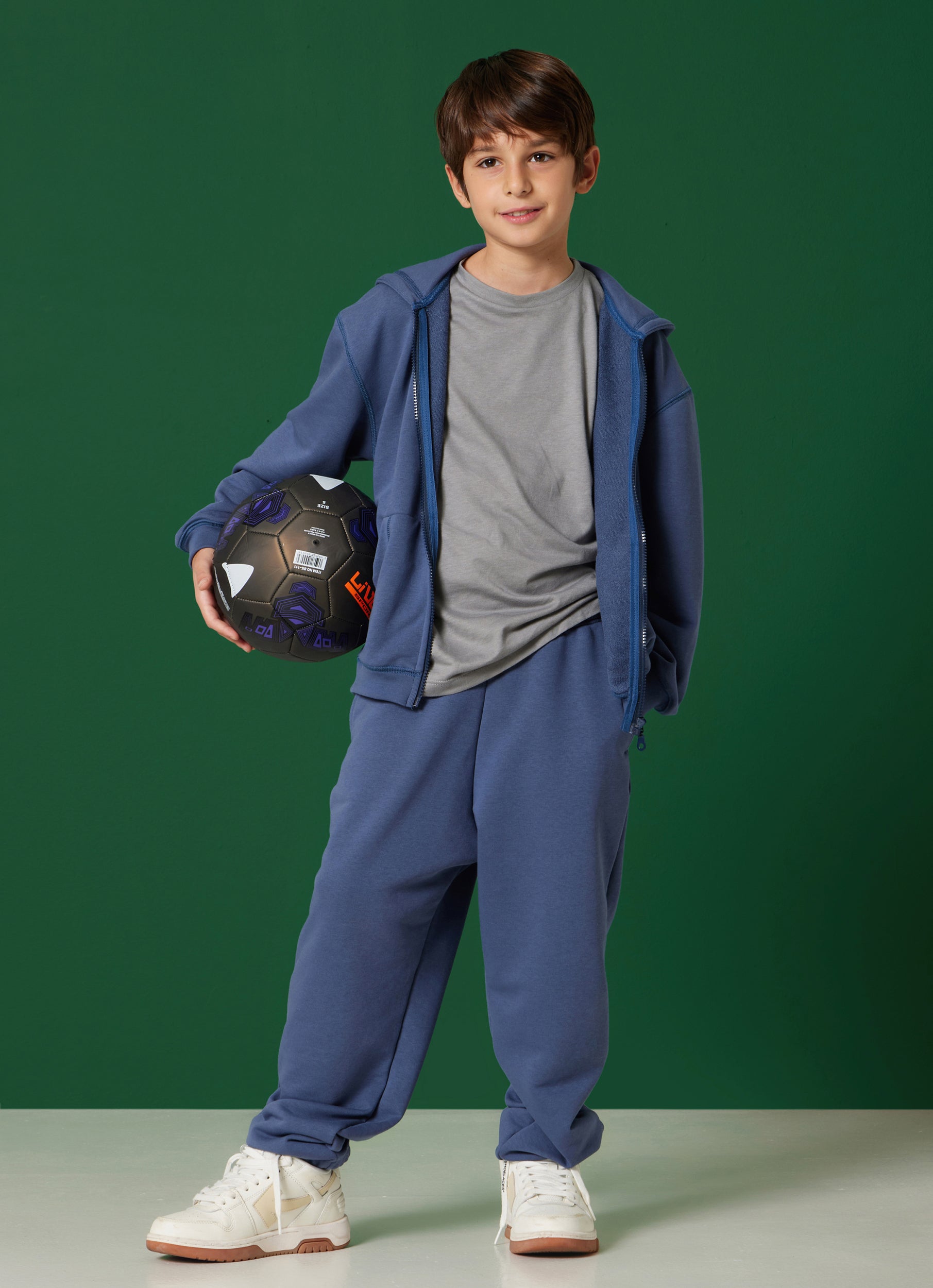 ZIP-UP HOODIE  DUSTY BLUE