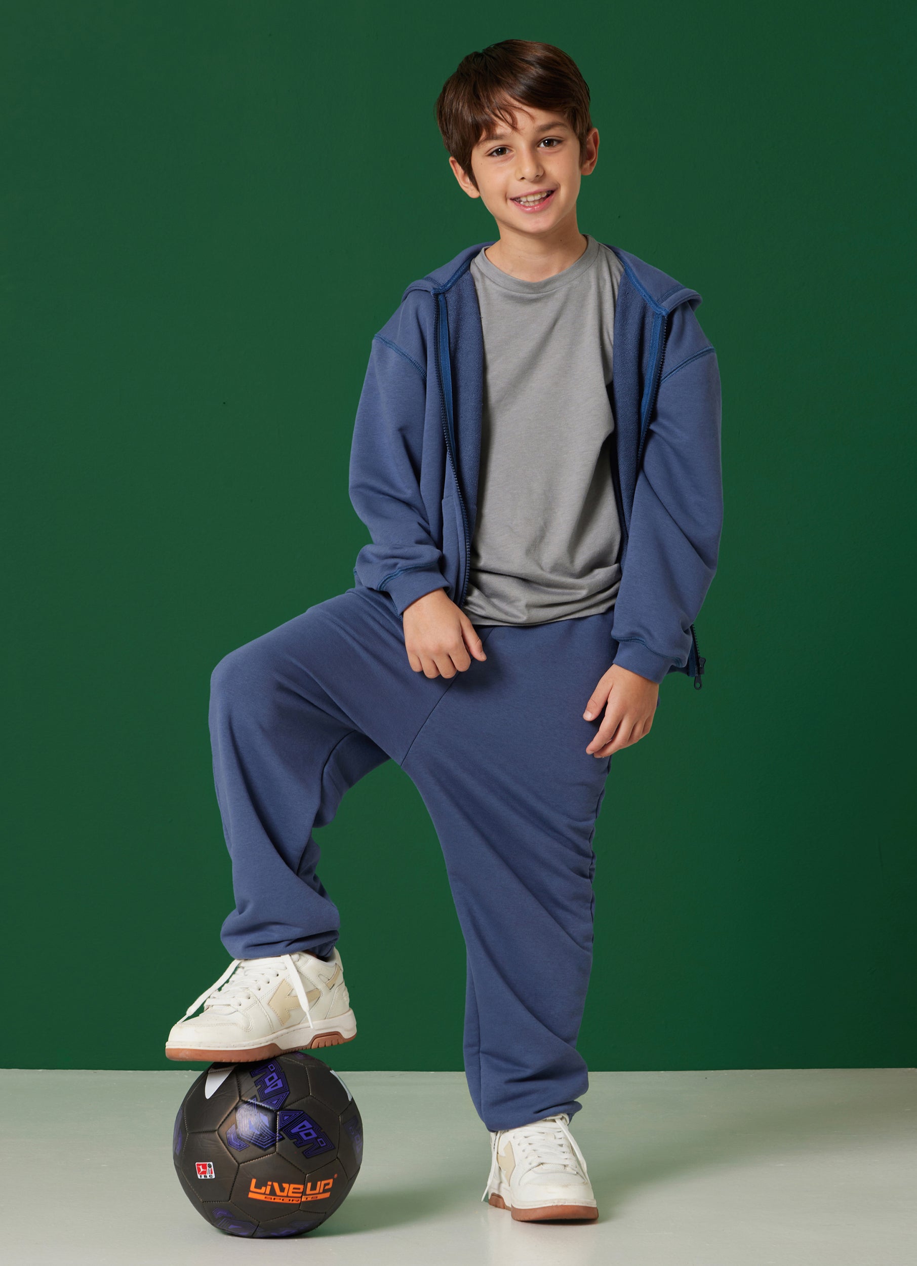 ZIP-UP HOODIE  DUSTY BLUE