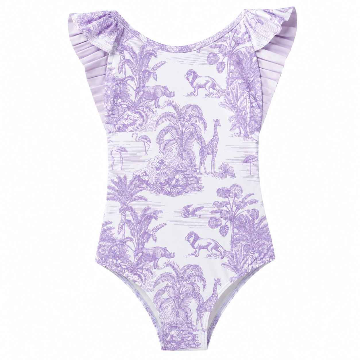 GIRL'S ONE PIECE PLEATED  JUNGLE LILLAC