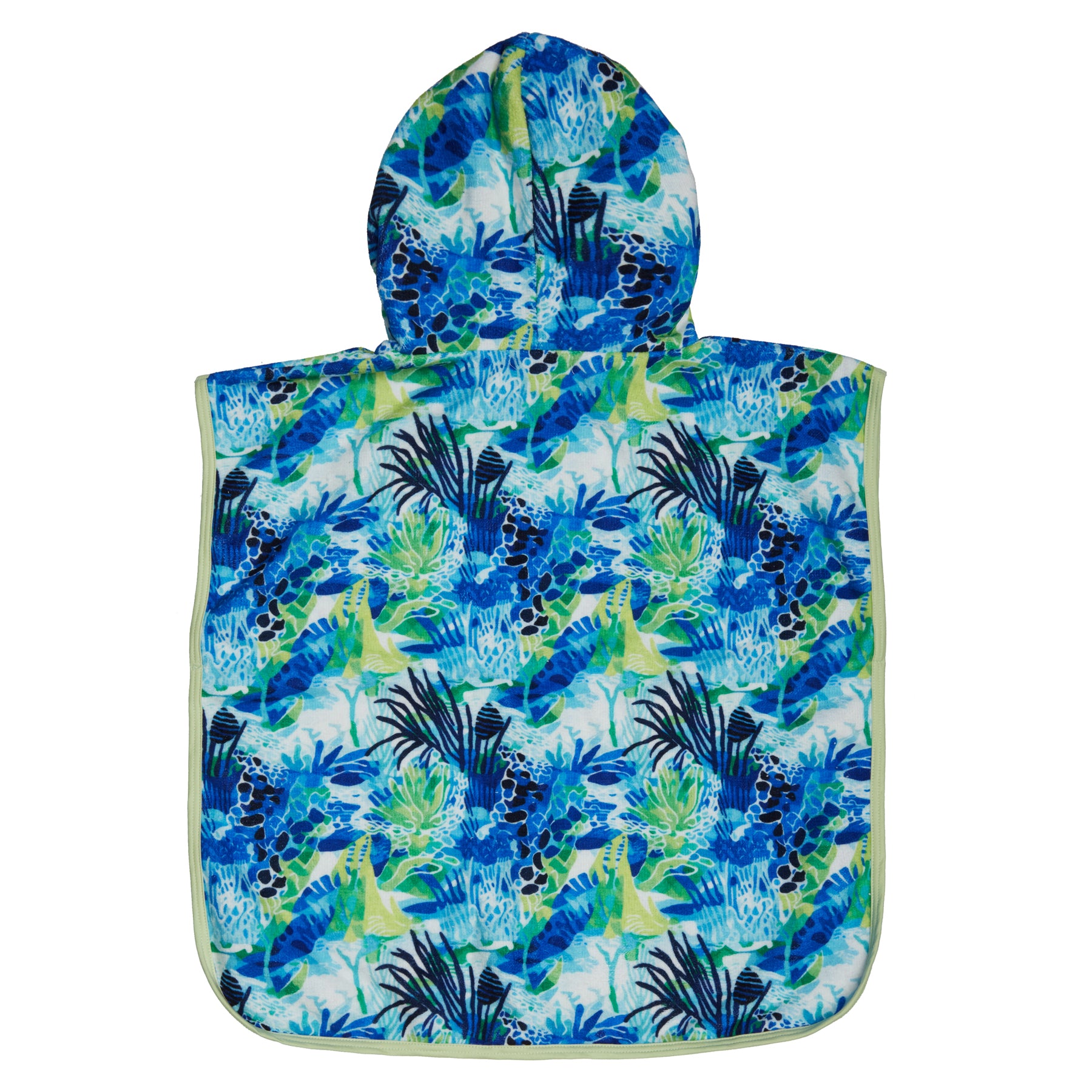 HOODED TERRY PONCHO AQUATIC