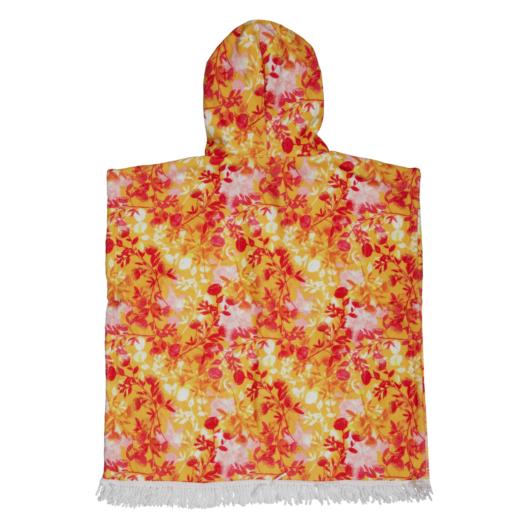 HOODED TERRY PONCHO BOTANICAL ORANGE