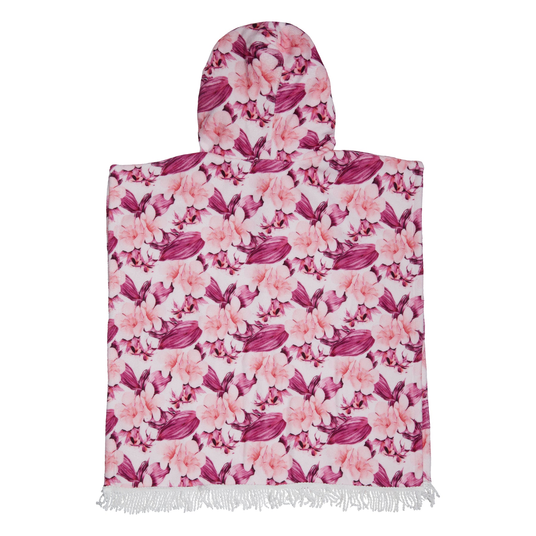 HOODED TERRY PONCHO FLOWERS