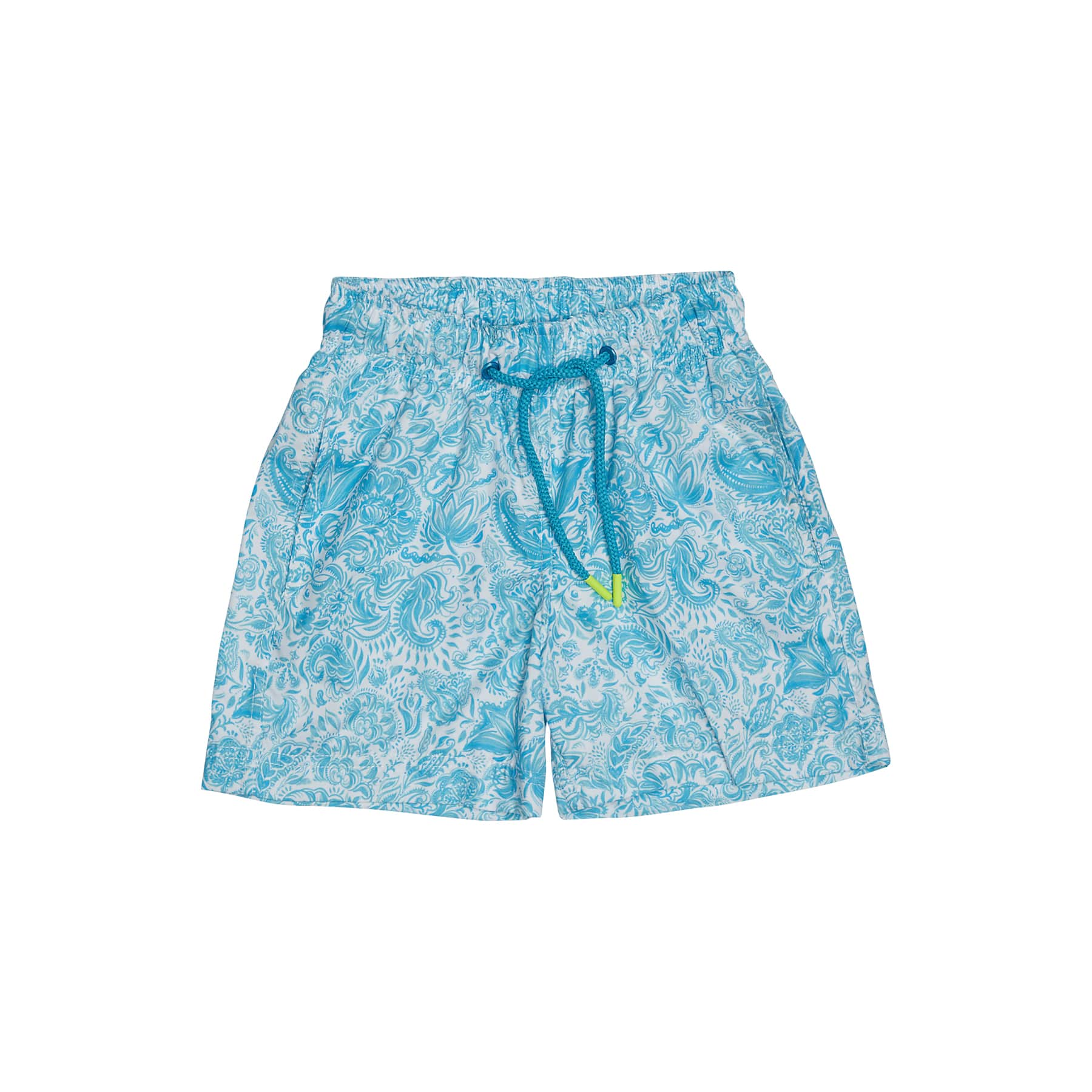 BOY'S SWIM SHORTS PAISLEY TURQUOISE