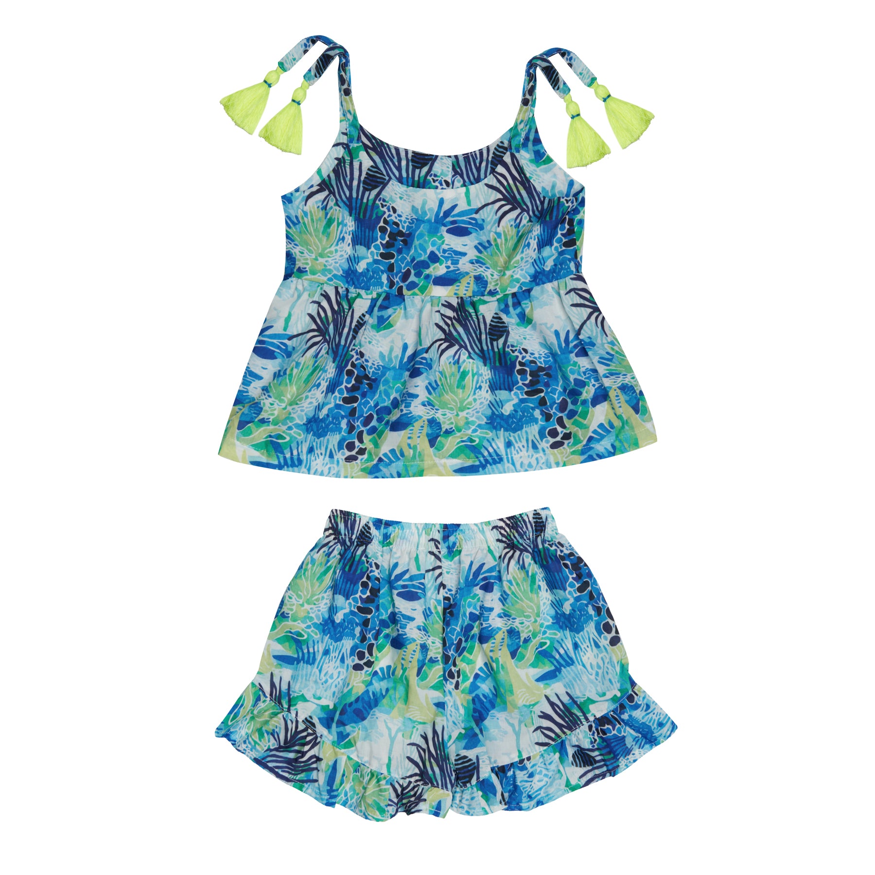 GIRL'S TOP SHORTS SET AQUATIC