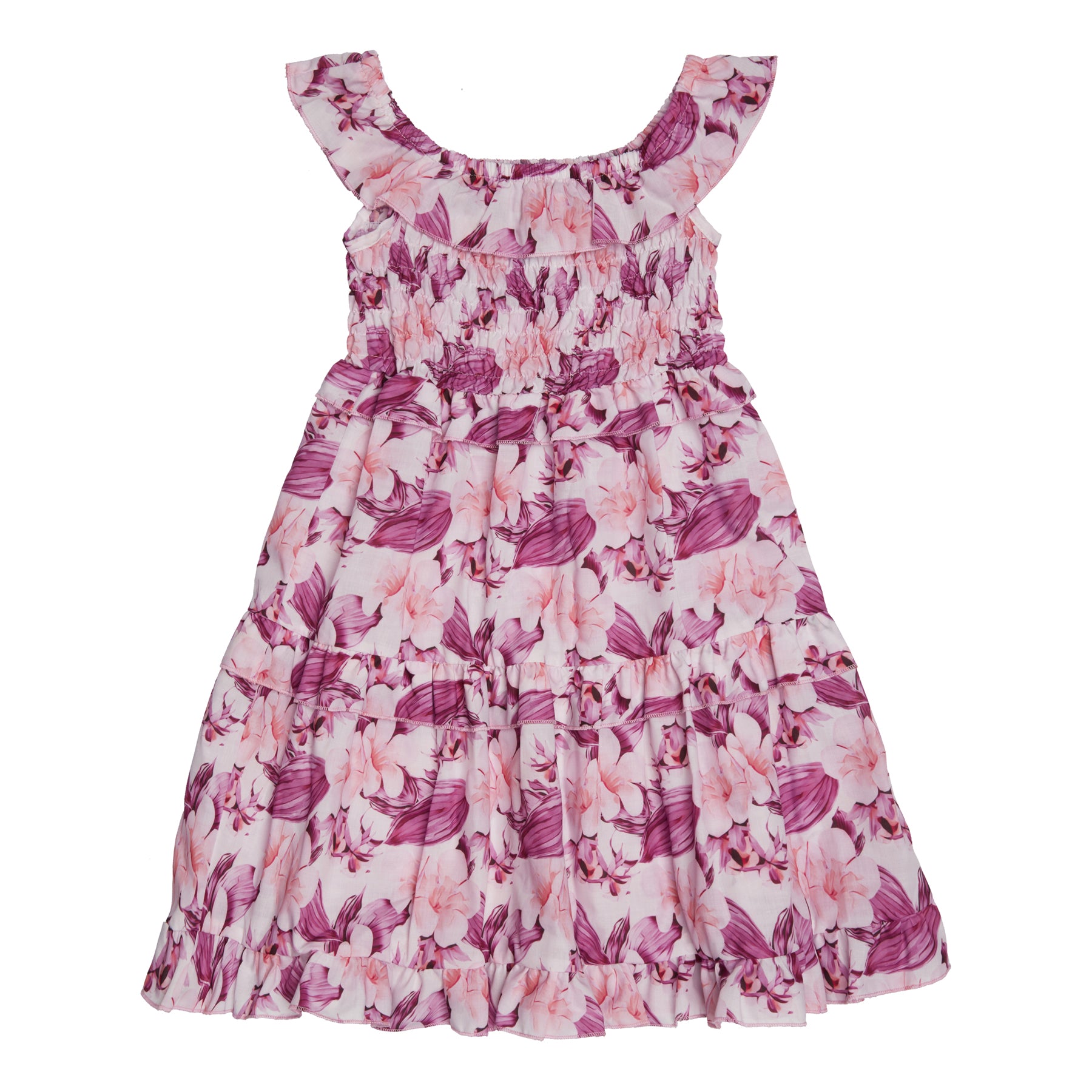 GIRL'S SHIRRED DRESS FLOWERS