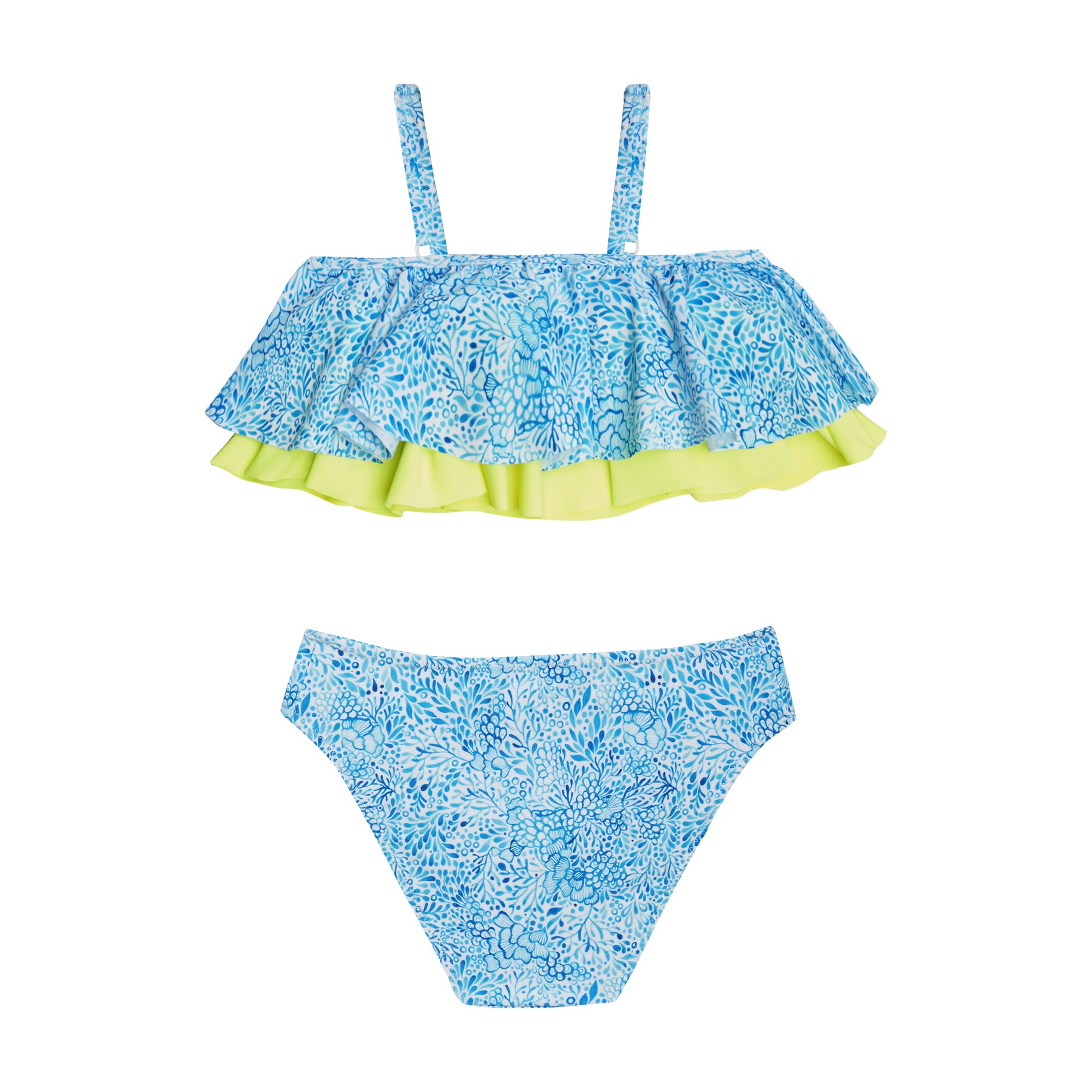 GIRL'S DOUBLE RUFFLED BIKINI IRIS