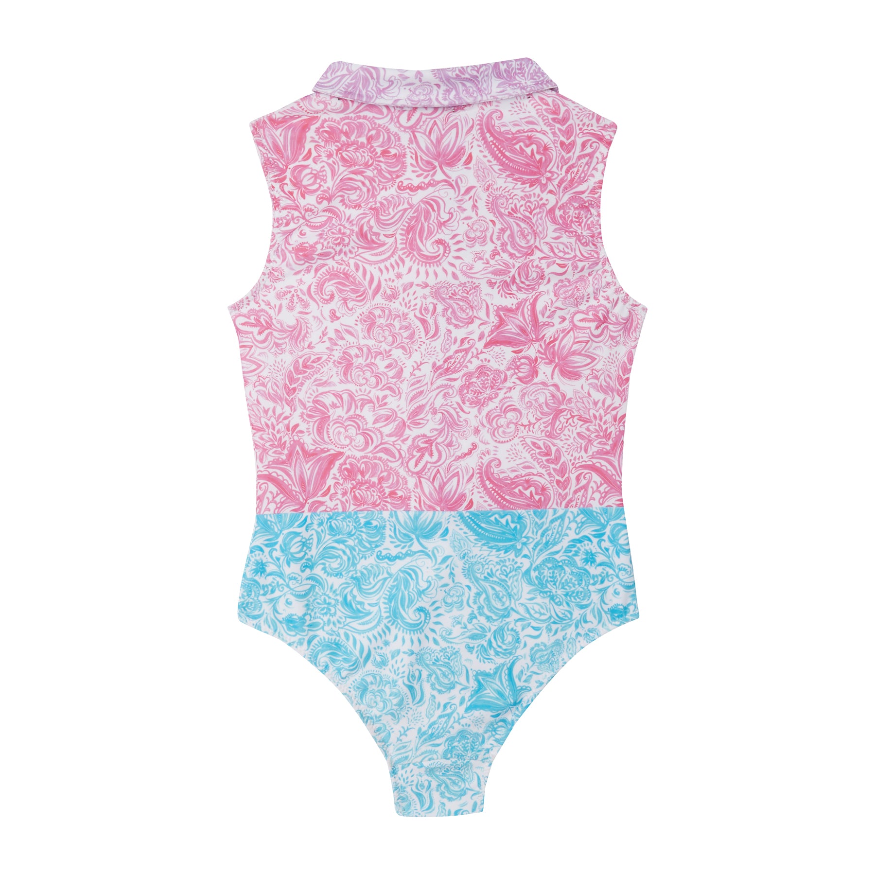 GIRL'S ONE PIECE SLEEVELESS PAISLEY PINK