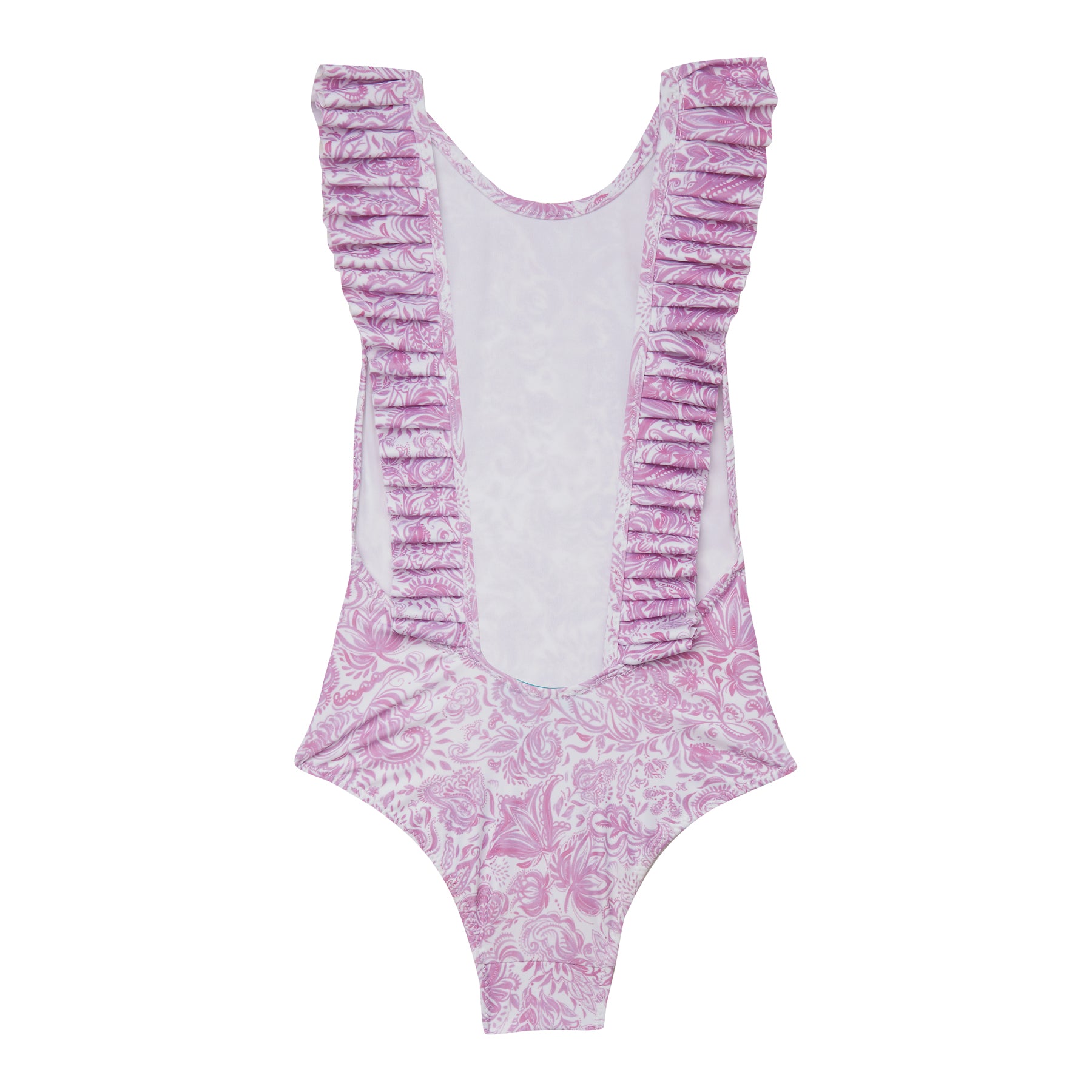 GIRL'S ONE PIECE PLEATED PAISLEY LILAC