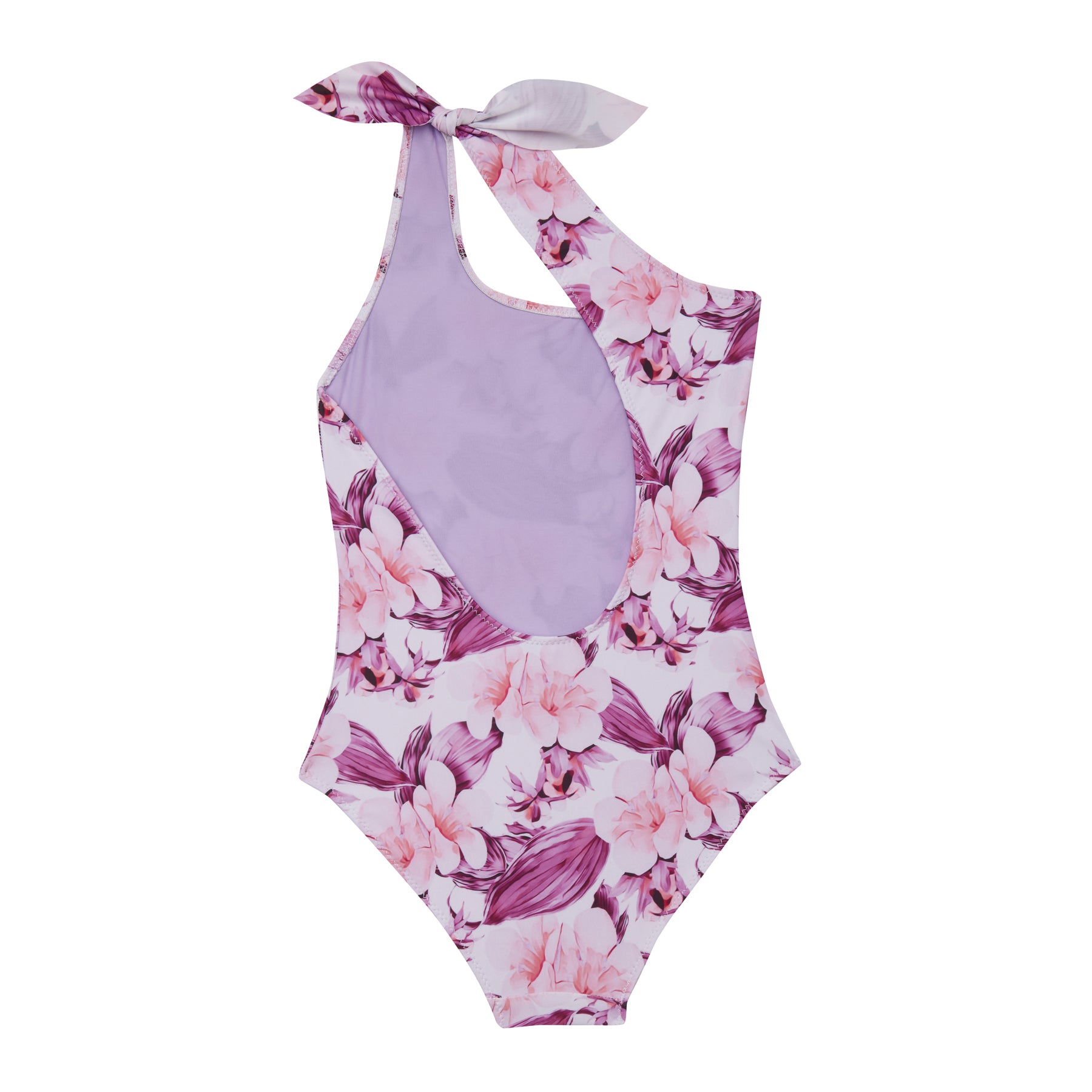 GIRL'S ONE PIECE ONE SHOULDER FLOWERS