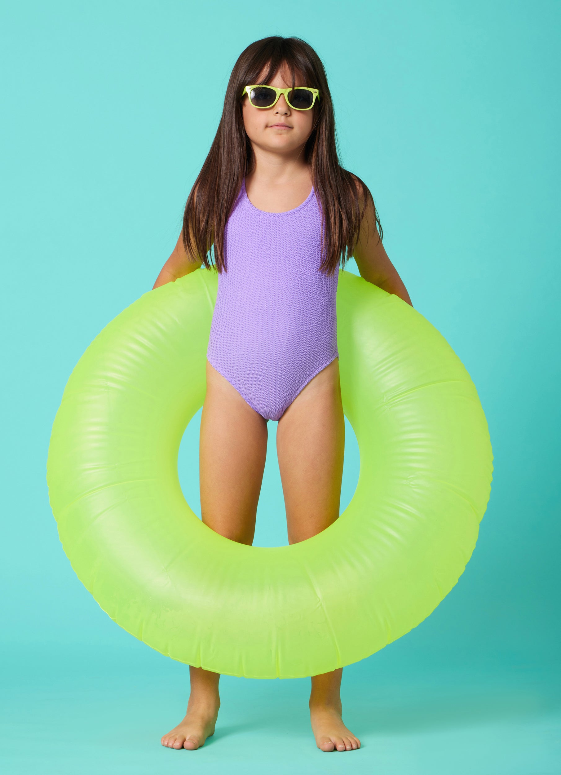 GIRL'S ONE PIECE CRINKLE PURPLE