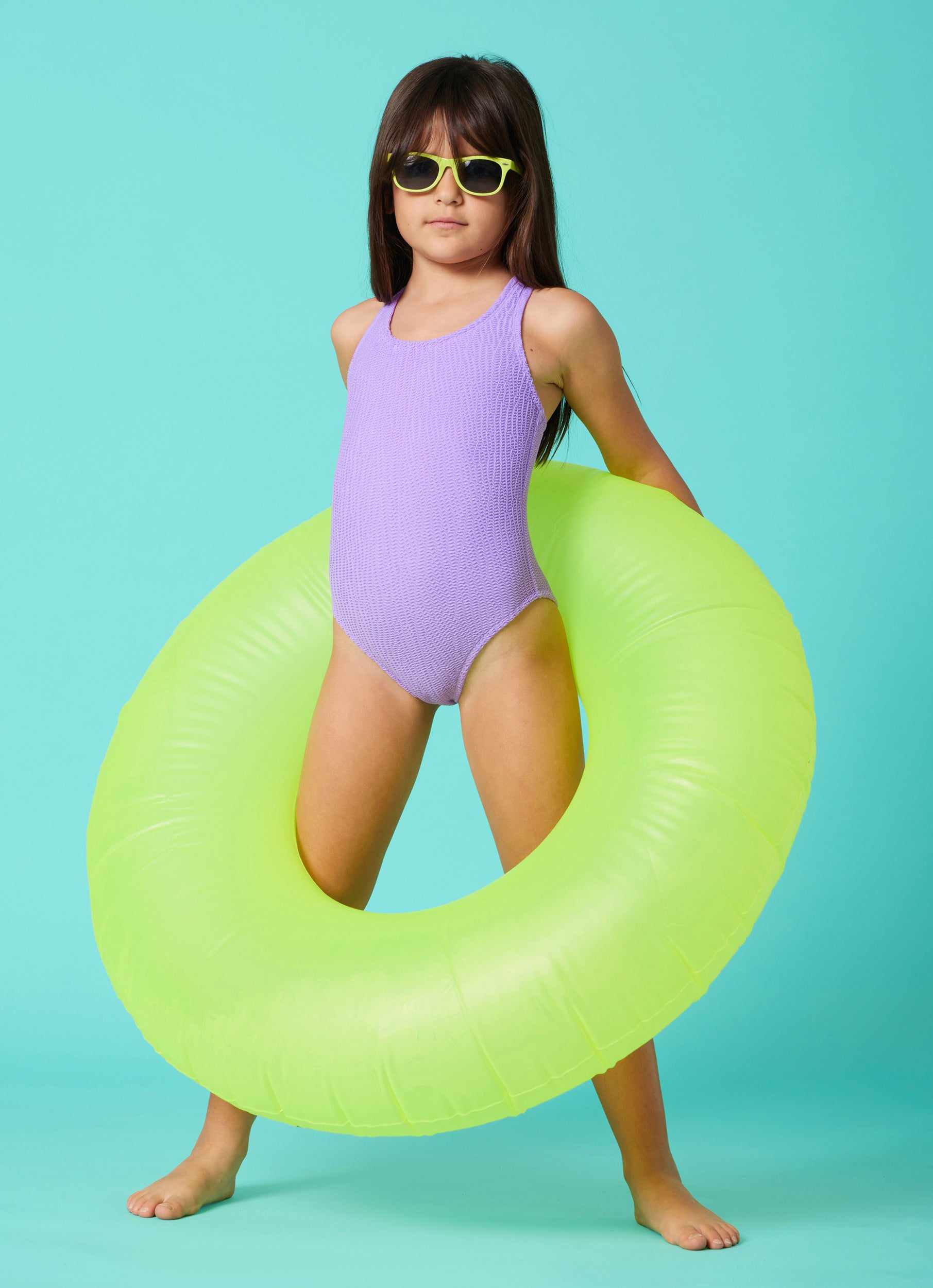 GIRL'S ONE PIECE CRINKLE PURPLE